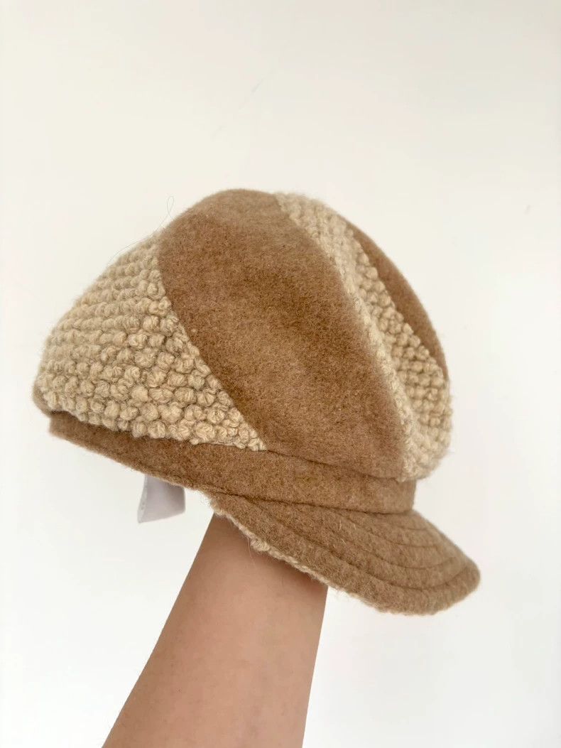 Vivienne Westwood Vivienne Westwood Used beige wool patchwork newsboy hat Size ONE SIZE - 3 Thumbnail