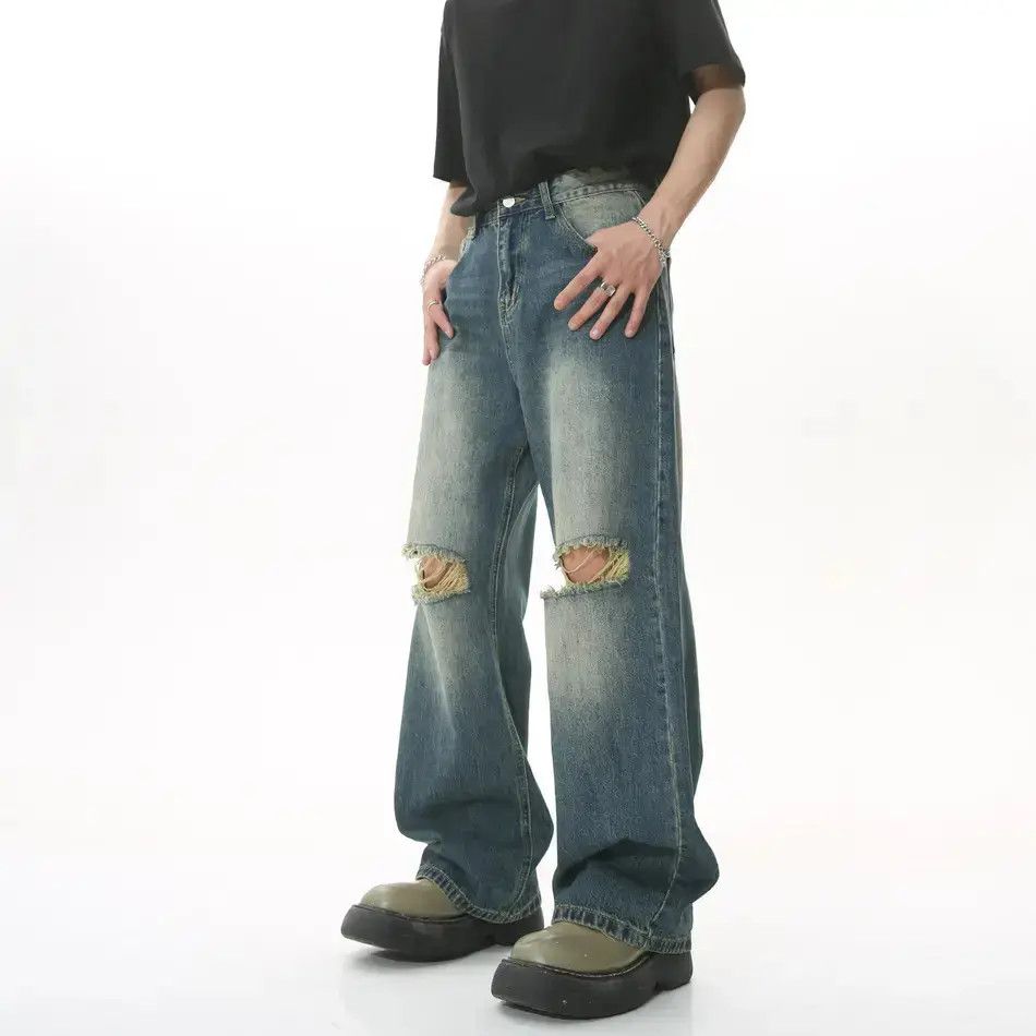 Japanese Brand Retro loose high street ripped jeans Size US 32 / EU 48 - 1 Thumbnail