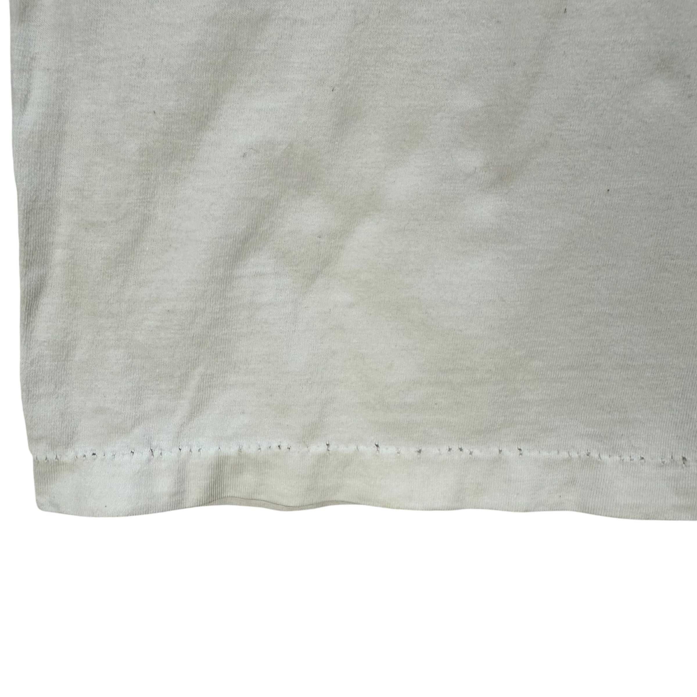 Yves Saint Laurent Vintage 90s YSL Embroidered All White Big Logo Tee #A80-1934 Size US M / EU 48-50 / 2 - 16 Thumbnail