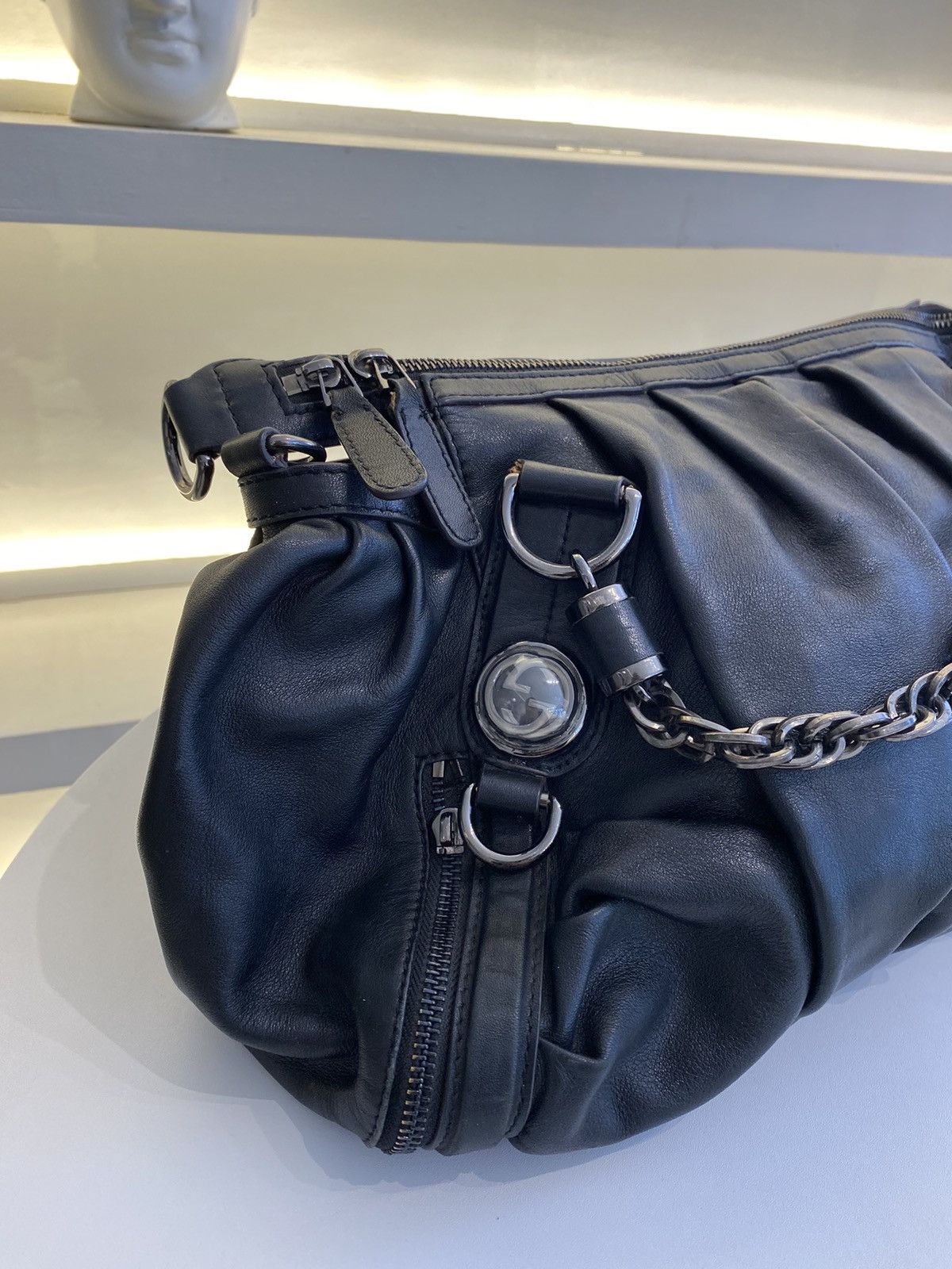 Gucci Gucci 228838 Medium Galaxy Black Leather 2Way Bag Size ONE SIZE - 2 Thumbnail
