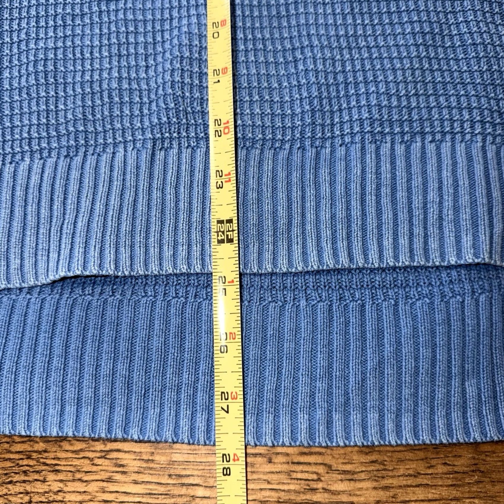 Vintage LL Bean Sweater Mens XXL Blue Cotton Waffle-Knit Crewneck Sunwashed Textured Size US XXL / EU 58 / 5 - 5 Thumbnail
