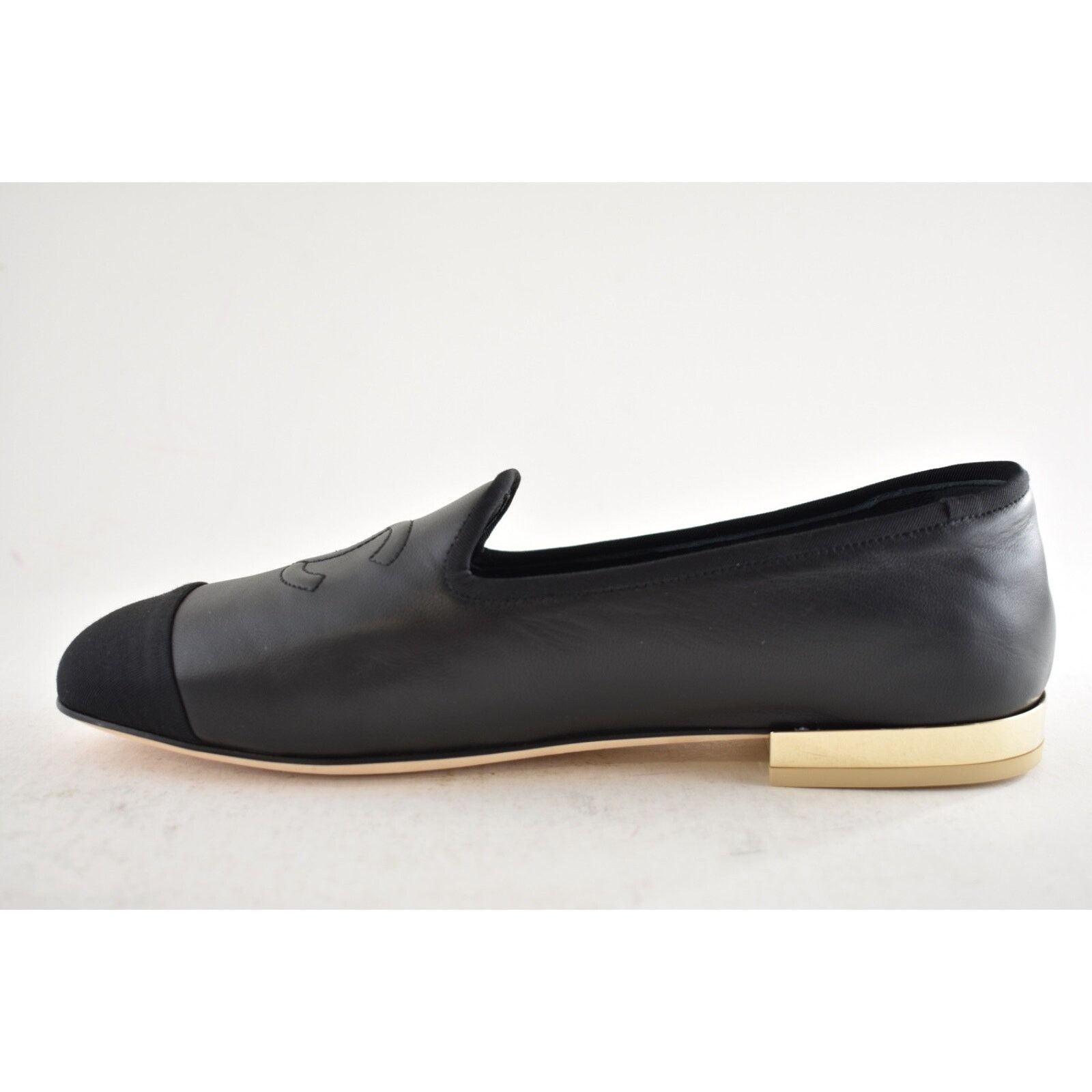 Chanel Chanel 23S Black Lambskin Grosgrain CC Logo Gold Heel Size US 7 / IT 37 - 13 Thumbnail