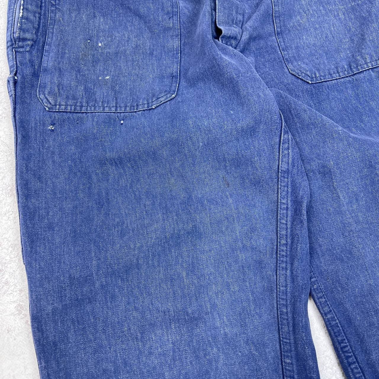 Le Laboureur Vintage 80s French Workwear Faded Sanfor Pants Size US 38 / EU 54 - 3 Thumbnail
