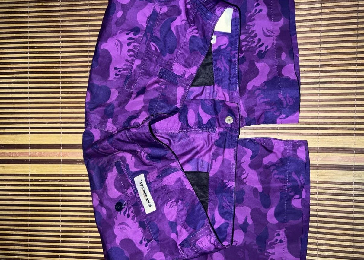 Bape BAPE OG Nigo Era, Purple Flame Ape Head Shorts Size US 34 / EU 50 - 3 Thumbnail