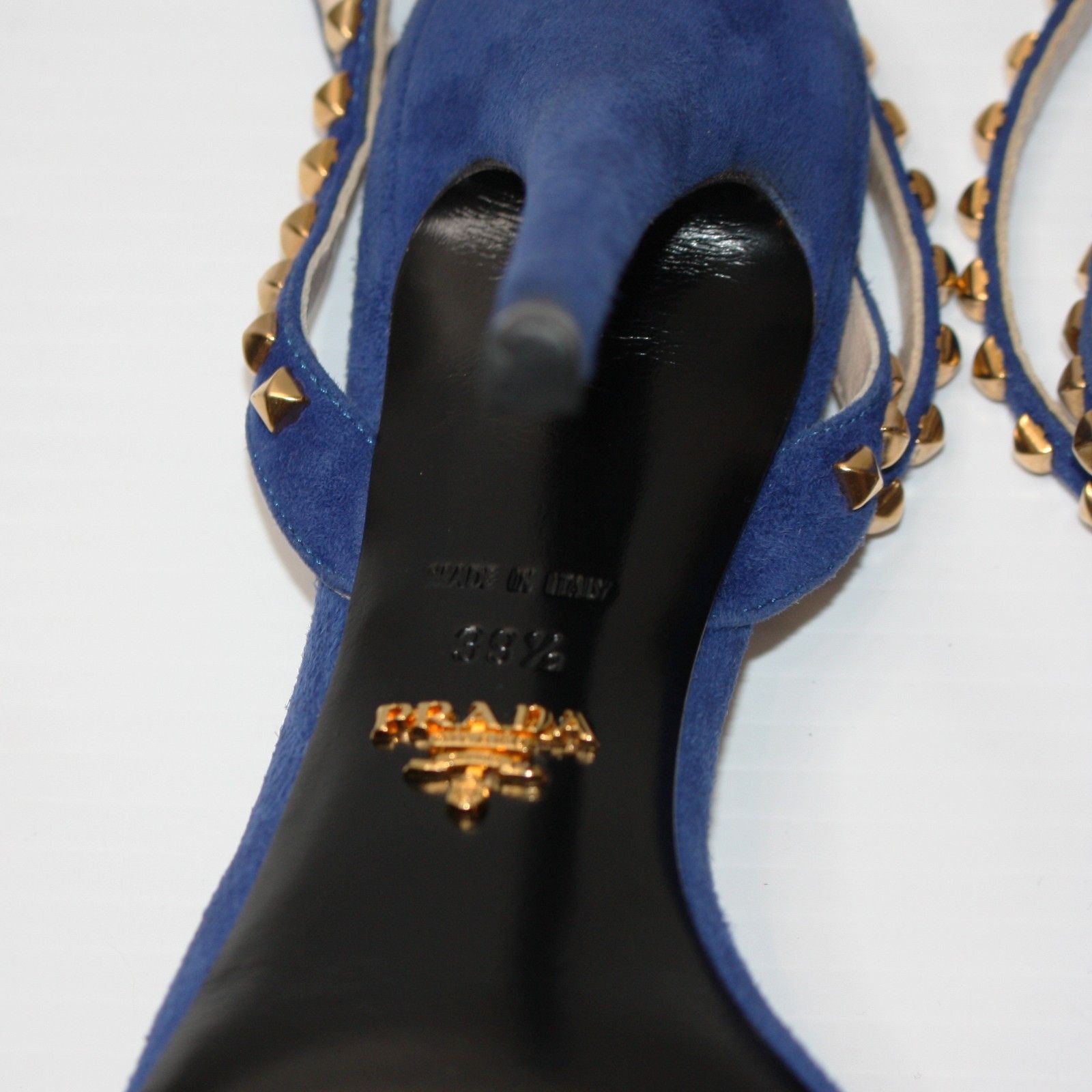 Prada Crystal Studded Sandal Open-Toe Heels in Cobalt US 9.5 Size US 9.5 / IT 39.5 - 9 Thumbnail