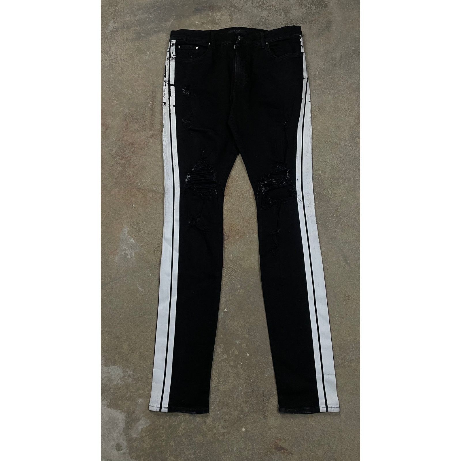 Amiri Jeans Black White Stripe Used 36