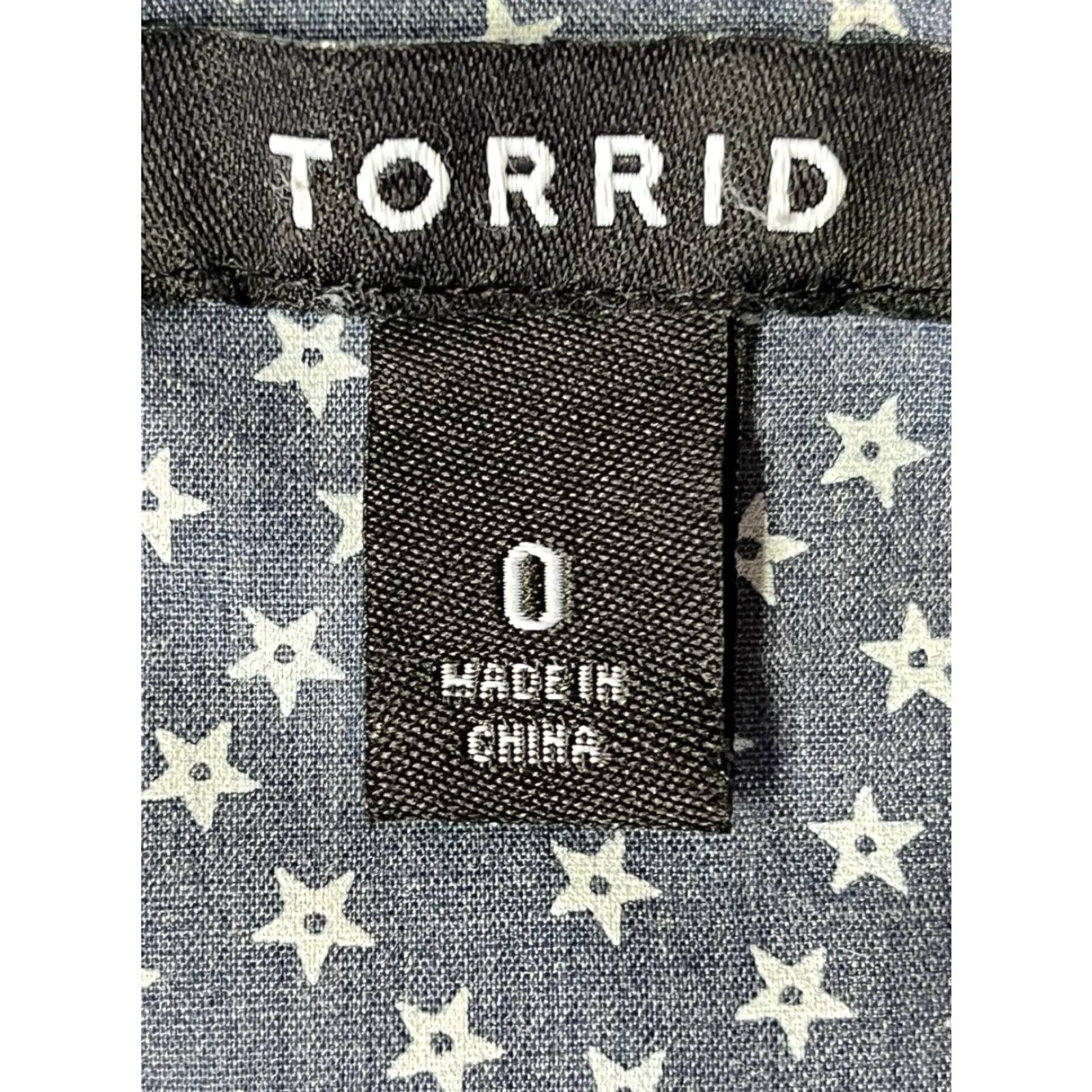 Torrid Torrid Parka Jacket Denim Hooded Zip Solid Blue Plus Size 0 Women Mid-Length Cotton Jacket Coat Size XS / US 0-2 / IT 36-38 - 6 Thumbnail