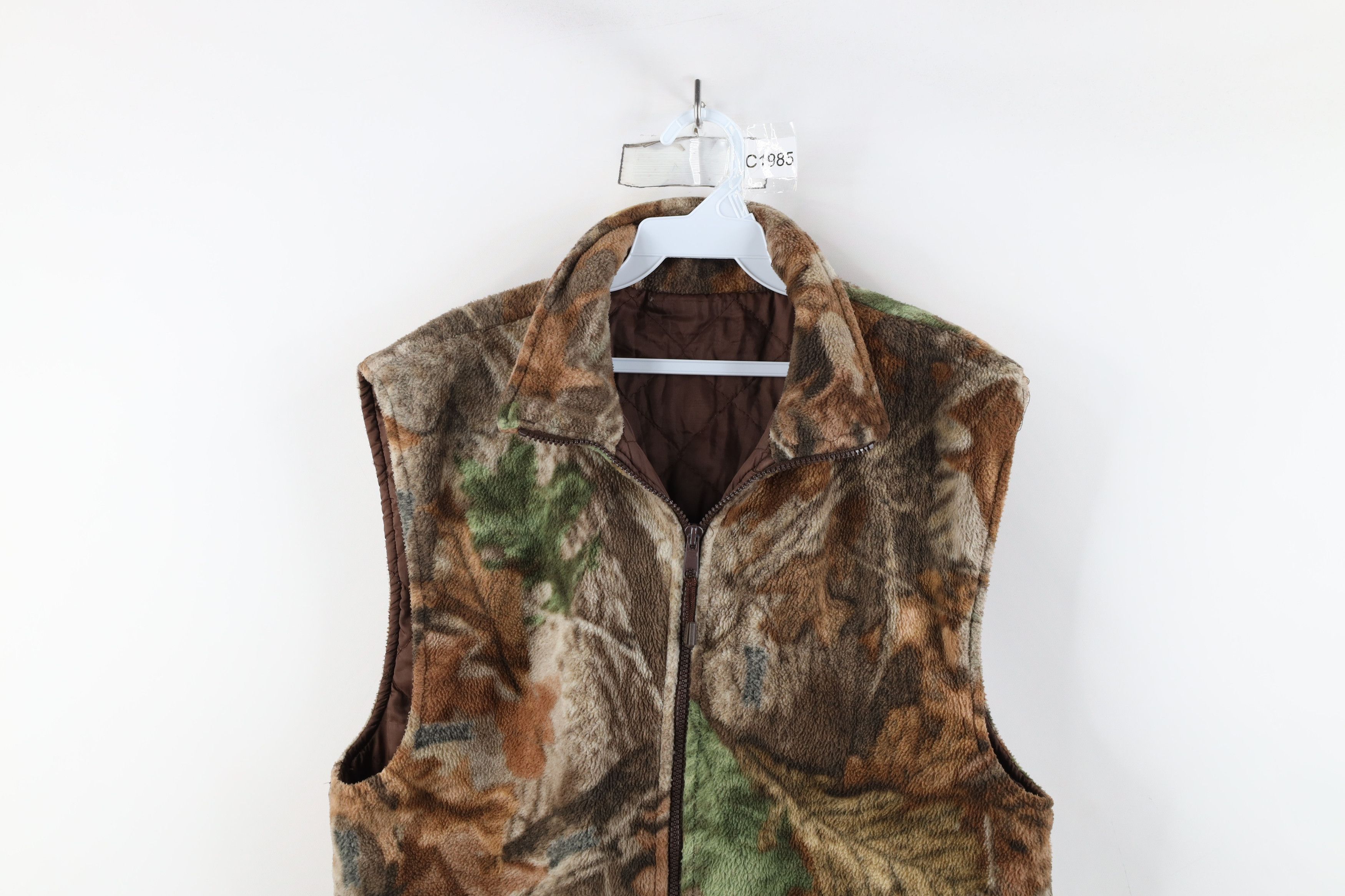 Vintage Vintage 90s Streetwear Quilted Fleece Camouflage Vest Jacket Size US L / EU 52-54 / 3 - 2 Thumbnail