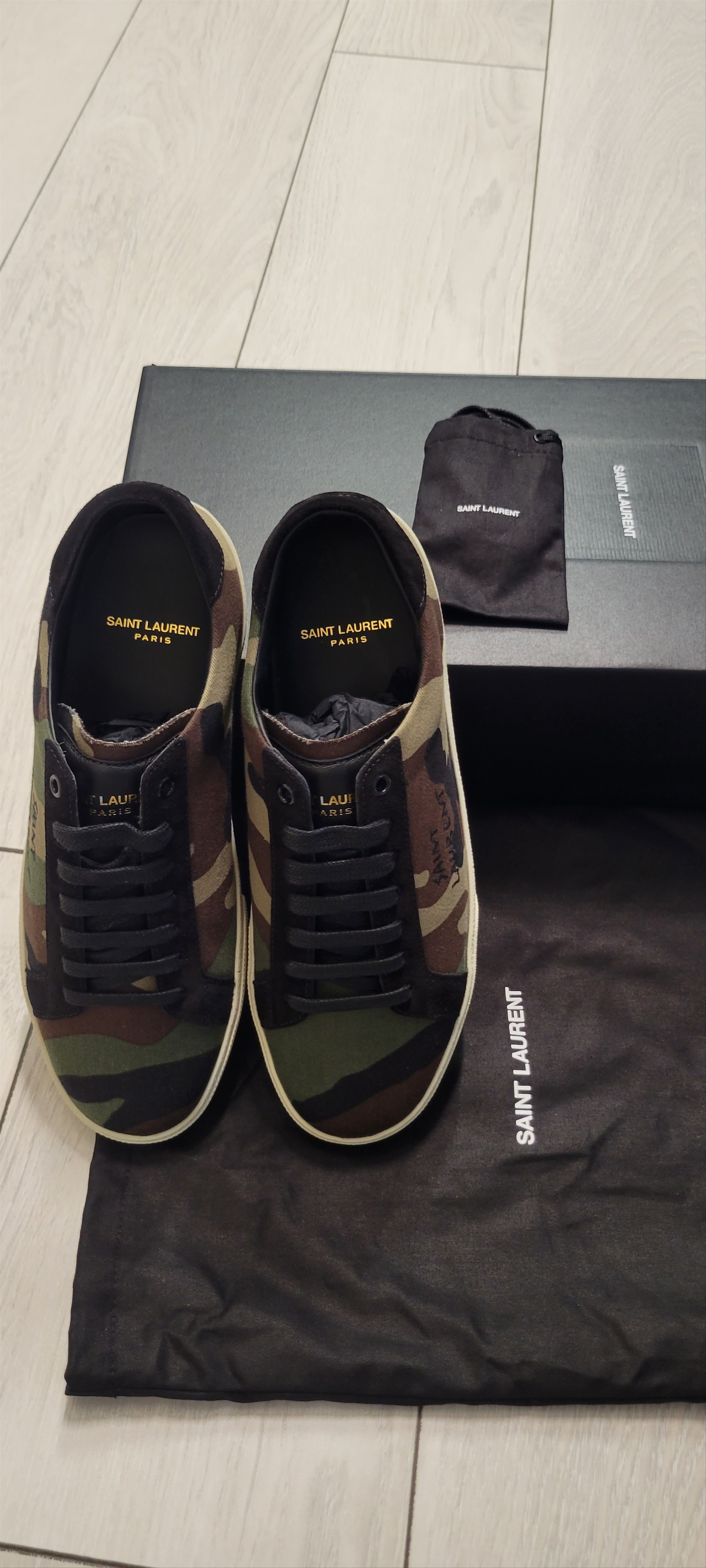 Saint Laurent Paris Canvas Camouflage Sneakers Size US 8.5 / EU 41-42 - 9 Thumbnail