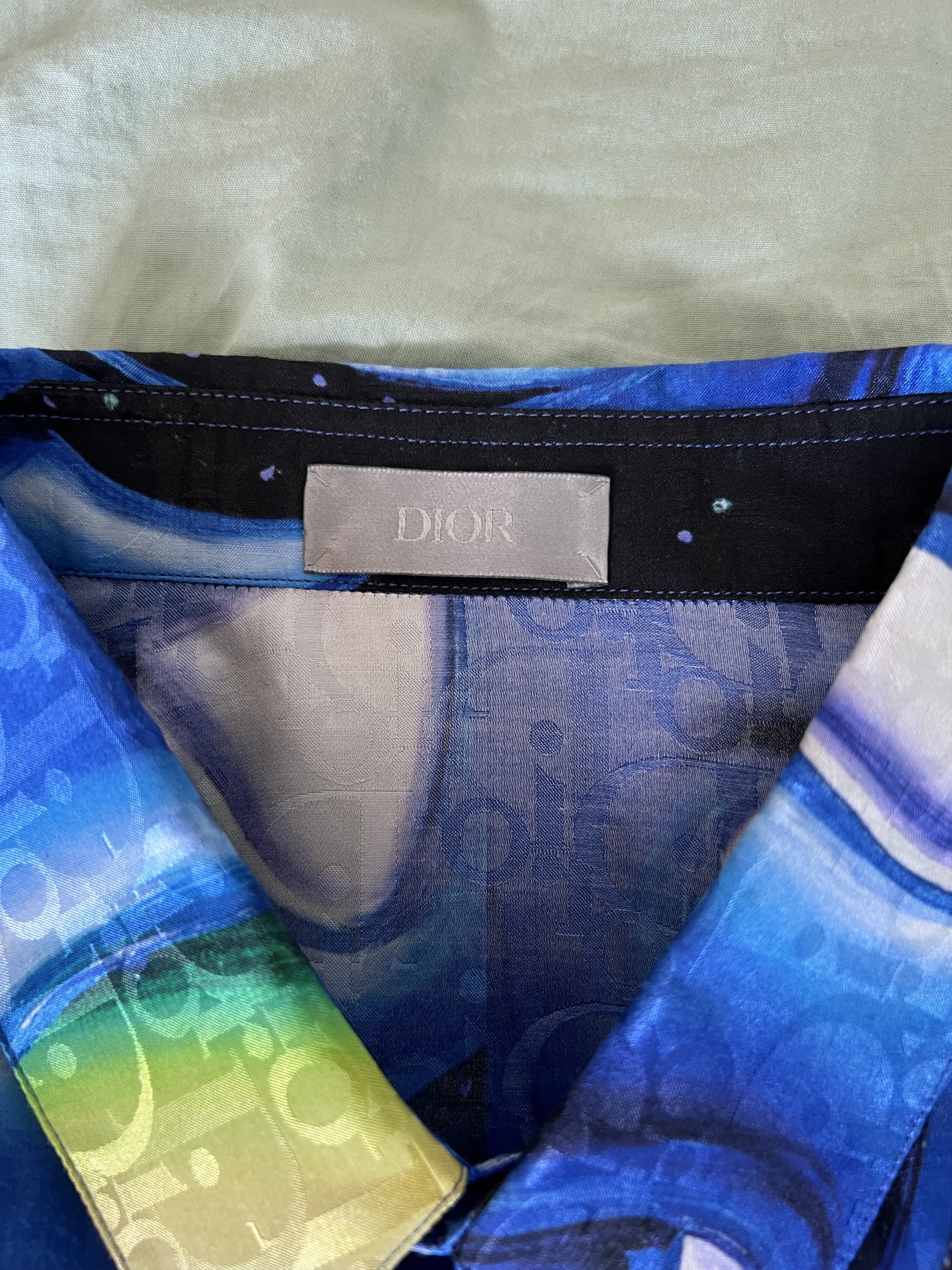 Dior Dior Kenny Scharf Oblique Logo Silk Shirt Size US M / EU 48-50 / 2 - 9 Thumbnail