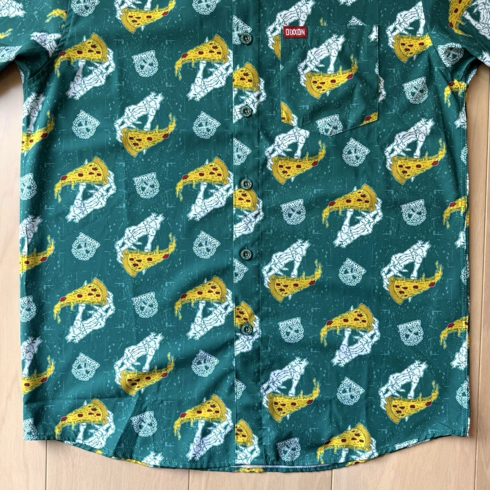 Vintage Dixxon Shirt M Green The Slice Pizza Short Sleeve Button Up Casual Workwear Size US M / EU 48-50 / 2 - 4 Thumbnail