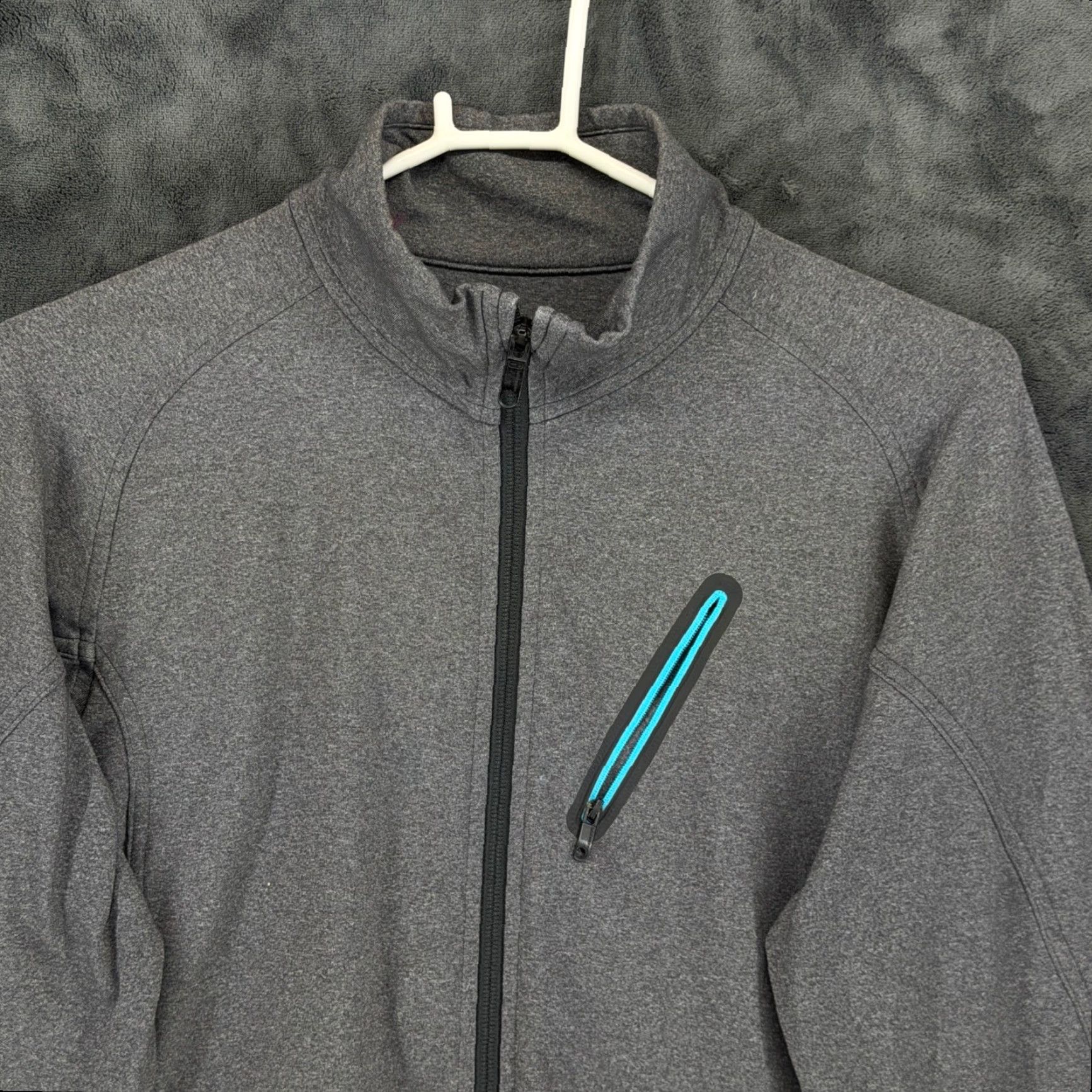 Lululemon Lululemon Mens Grey Heather Full Zip Track Jacket Mock Neck Size L Size US L / EU 52-54 / 3 - 2 Thumbnail