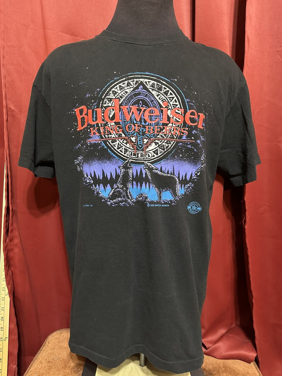 Budweiser × Vintage Vintage Budweiser Tshirt 90’s King of Beers Wolf Moon Grail Size US XL / EU 56 / 4 - 1 Thumbnail