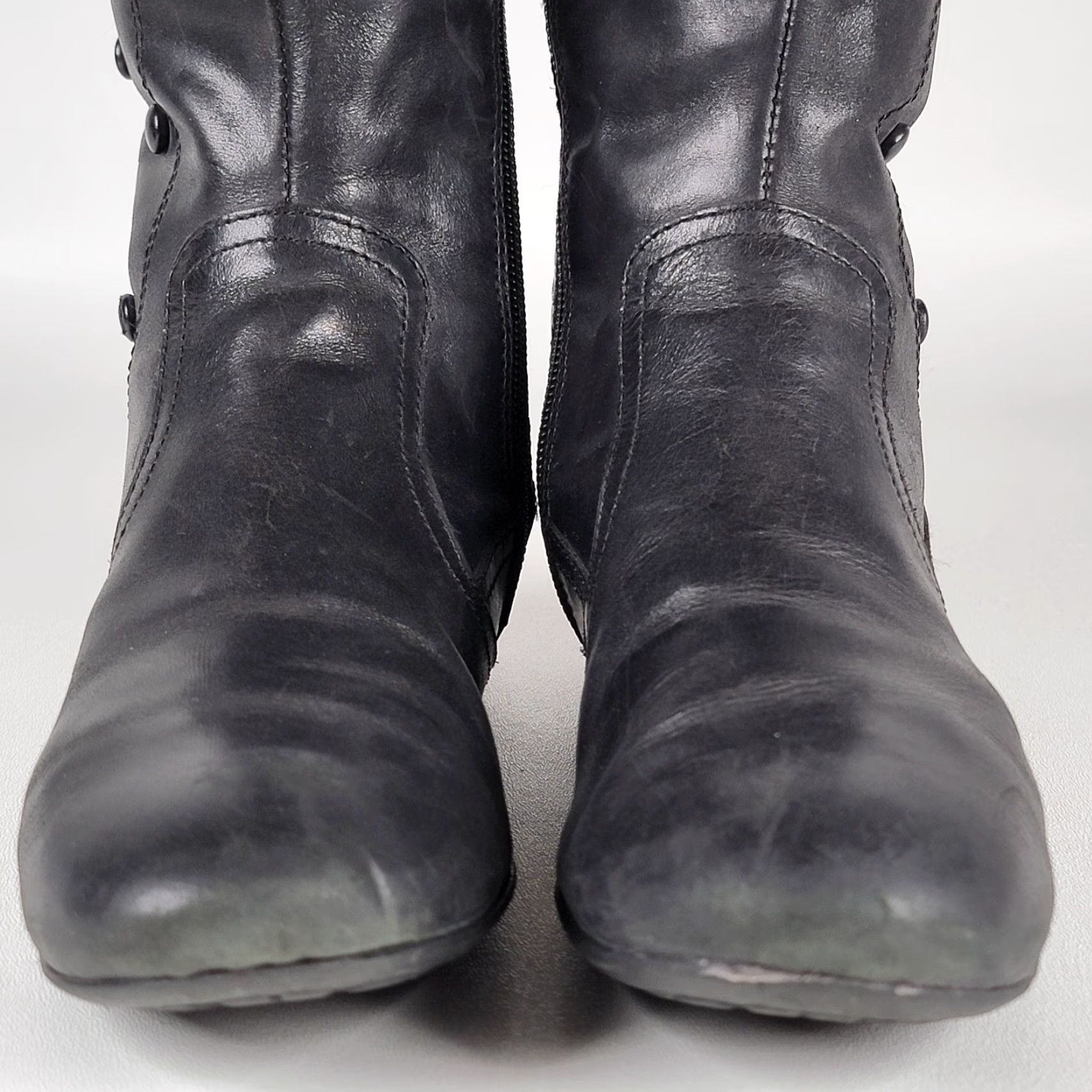 Born Born Women’s Boots Knee High Zipper Casual Black Leather Upper Women’s Size 6.5 M 6.5 Casual Boots Size US 7 / IT 37 - 3 Thumbnail