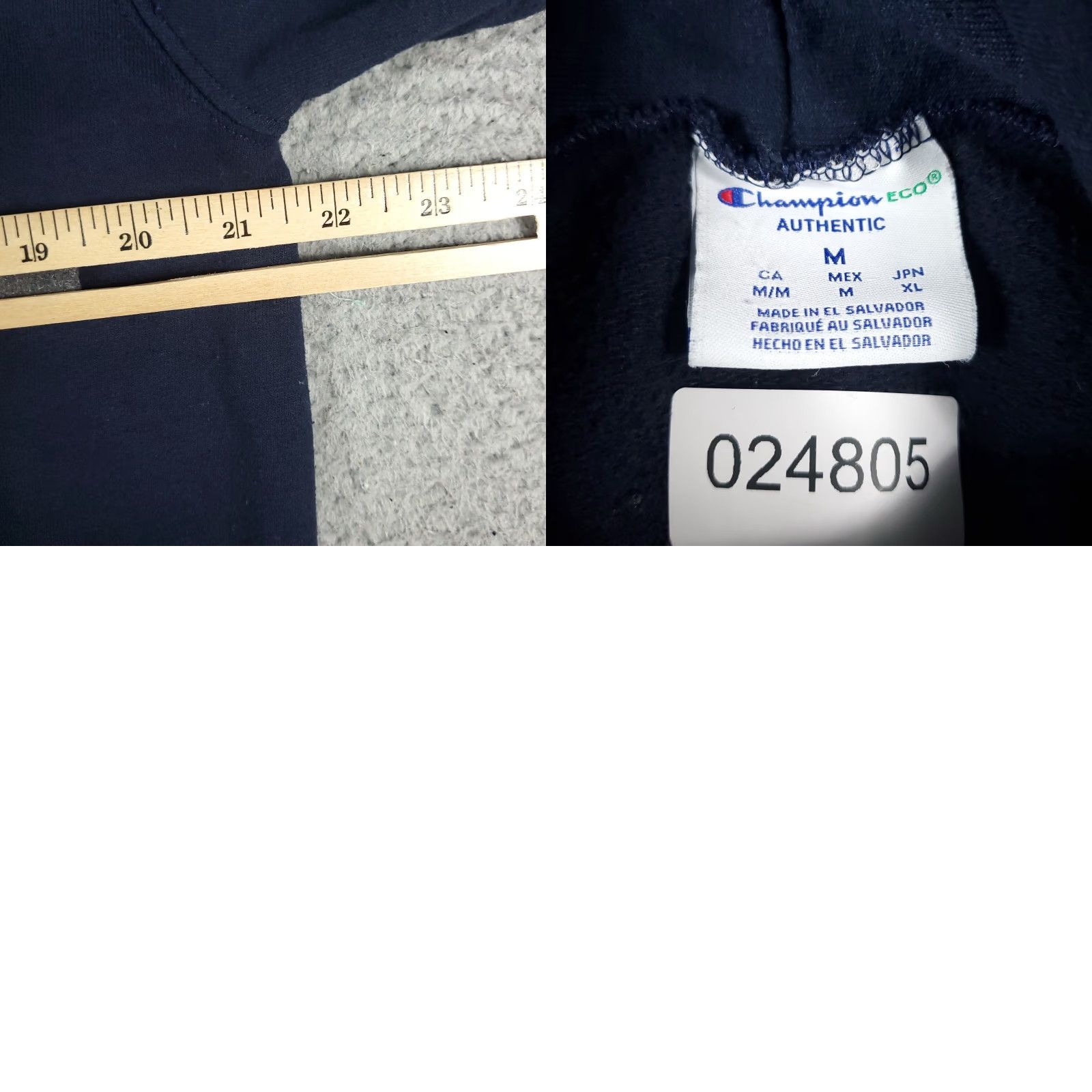 Champion VINTAGE Champion Hoodie Mens Medium Pullover Sweatshirt Casual Navy Blue Fleece Logo Zipper 90s Size US M / EU 48-50 / 2 - 8 Thumbnail
