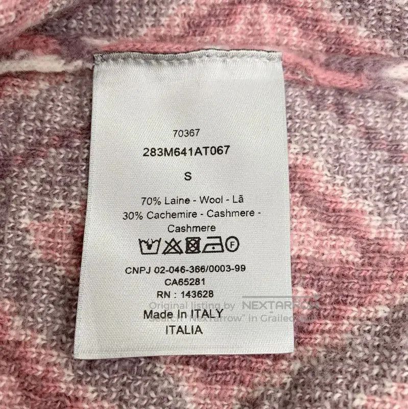 Dior Dior Men's Pink Wool Knit Sweater . Size US S / EU 44-46 / 1 - 7 Thumbnail