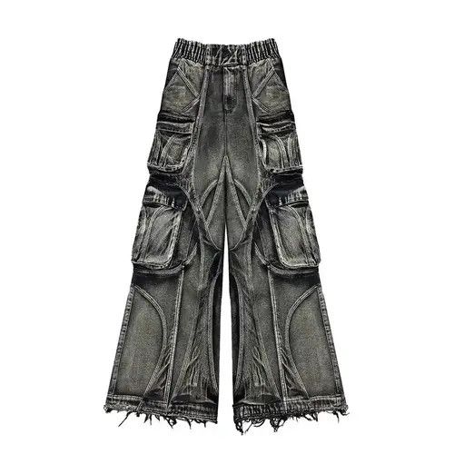 Individualized Shirts Retro Style Distressed Baggy Jeans Size US 29 - 2 Thumbnail