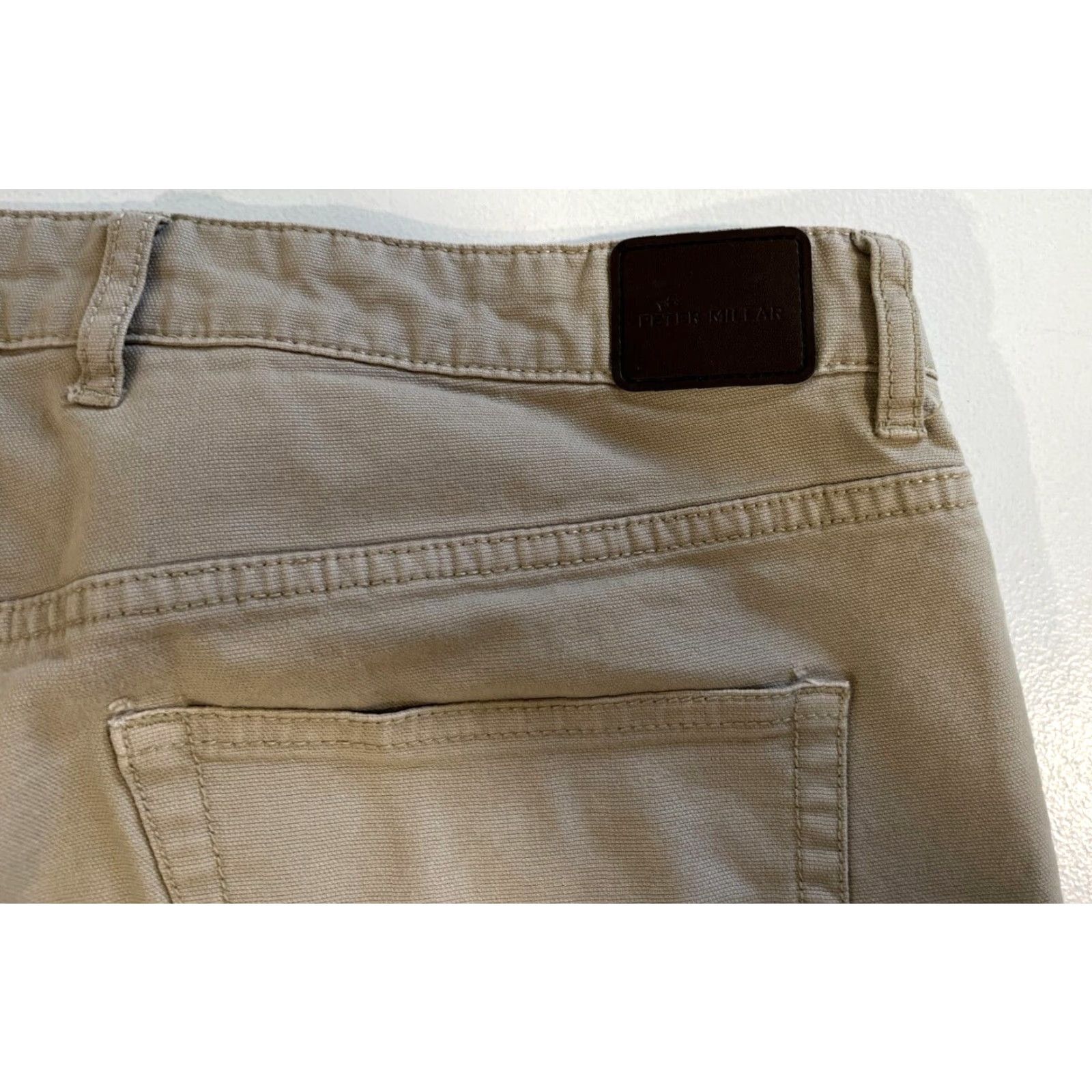 Peter Millar Peter Millar Crown Vintage Canvas Five-Pocket Pants Mens Sz 36x30 Tan Flat Front Stretch Denim Chino Size US 36 / EU 52 - 5 Thumbnail
