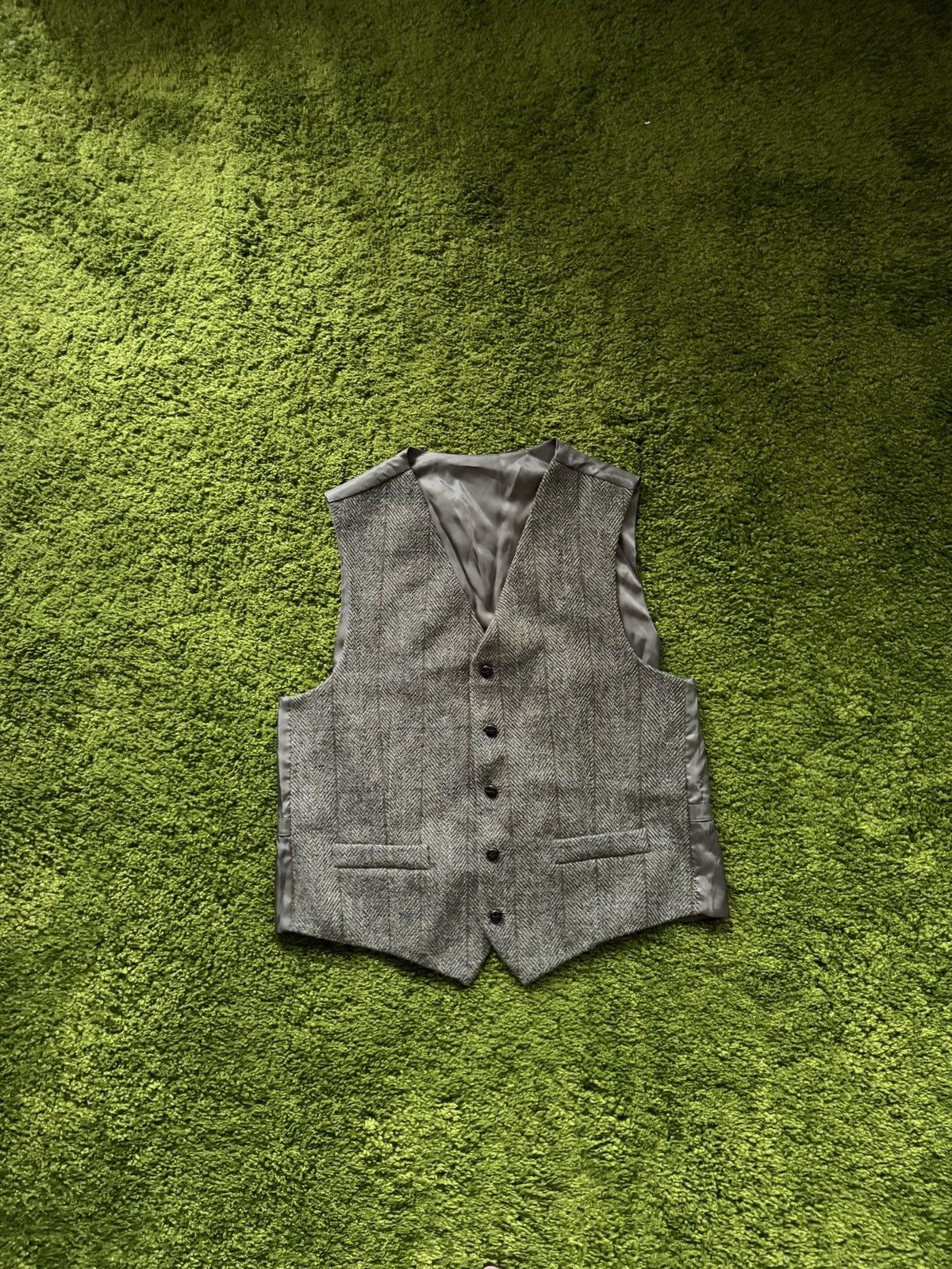 Harris Tweed × Vintage Harris Tweed vintage 100% wool vest Size 40R - 1 Thumbnail