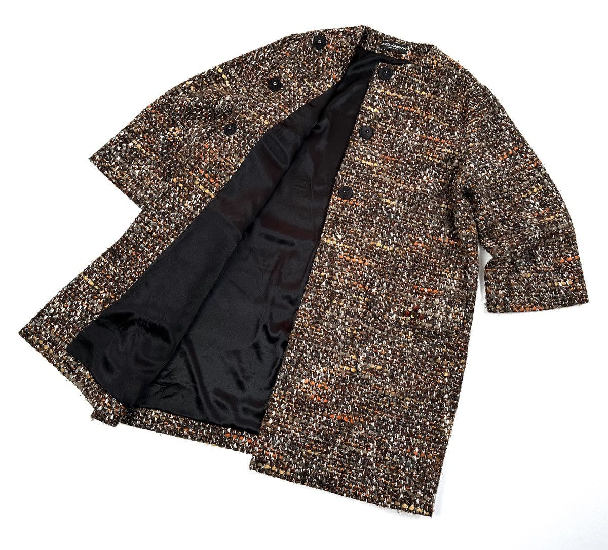 Dolce & Gabbana DOLCE & GABBANA TWEED Bouclé Texture Luxury Coat Jacket - 48 Size XL / US 12-14 / IT 48-50 - 5 Thumbnail