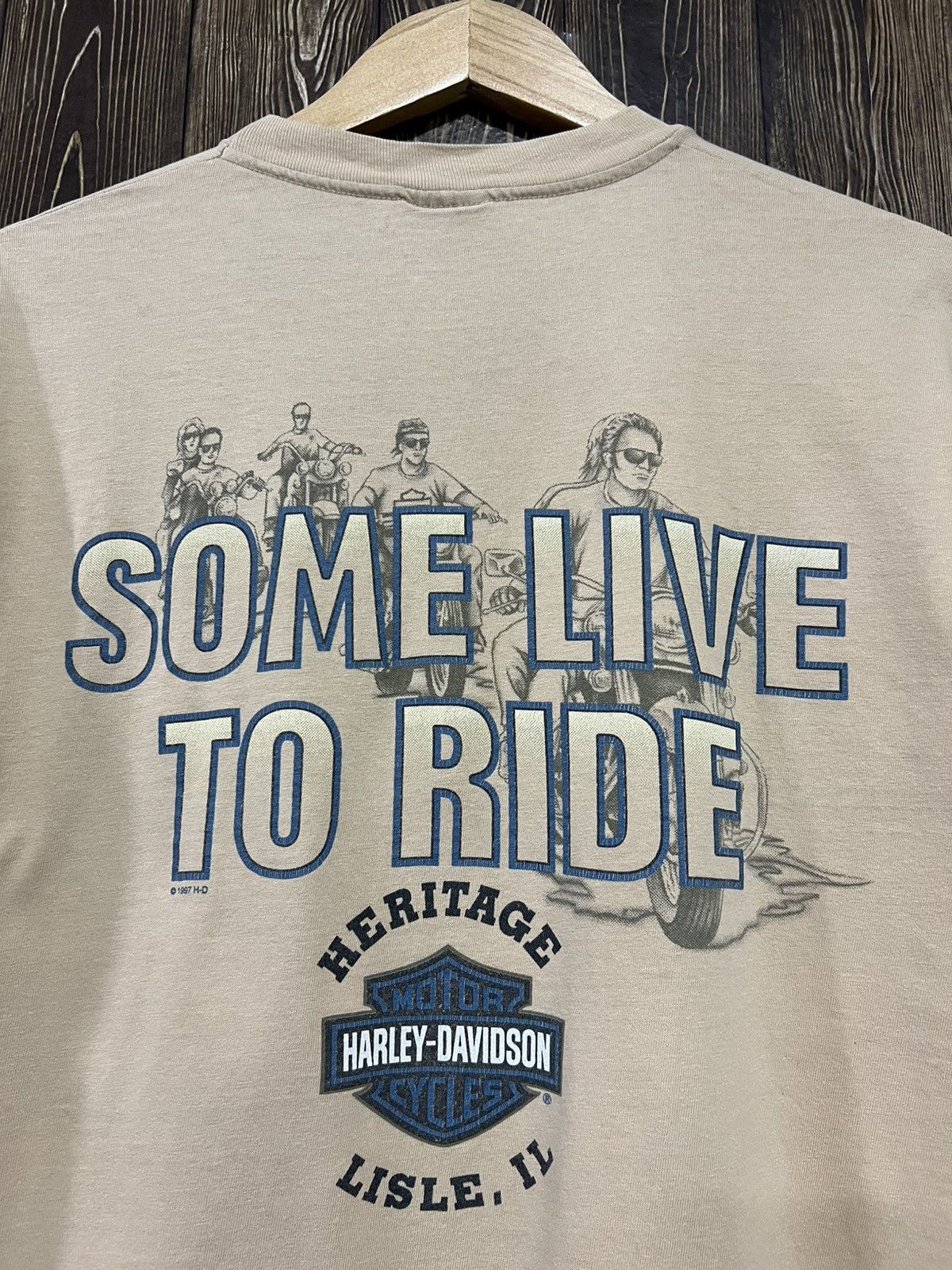 Harley Davidson Vintage 90s Harley Davidson ‘Some Live To Ride’ Tshirt Size US L / EU 52-54 / 3 - 2 Thumbnail