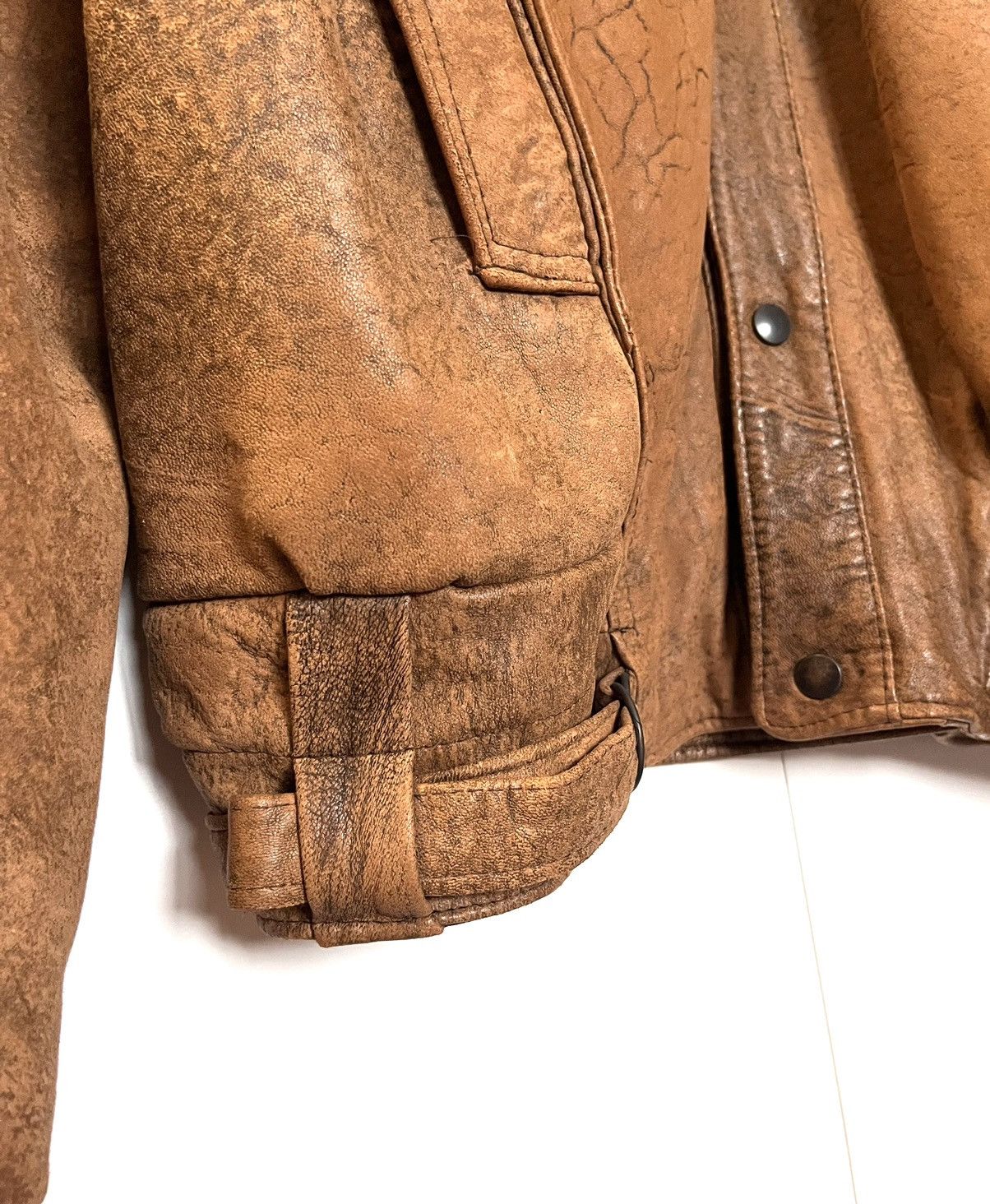 Genuine Leather × Vintage 🔥Vintage 90s Avantgarde Genuine Leather Jacket Size US XL / EU 56 / 4 - 7 Thumbnail