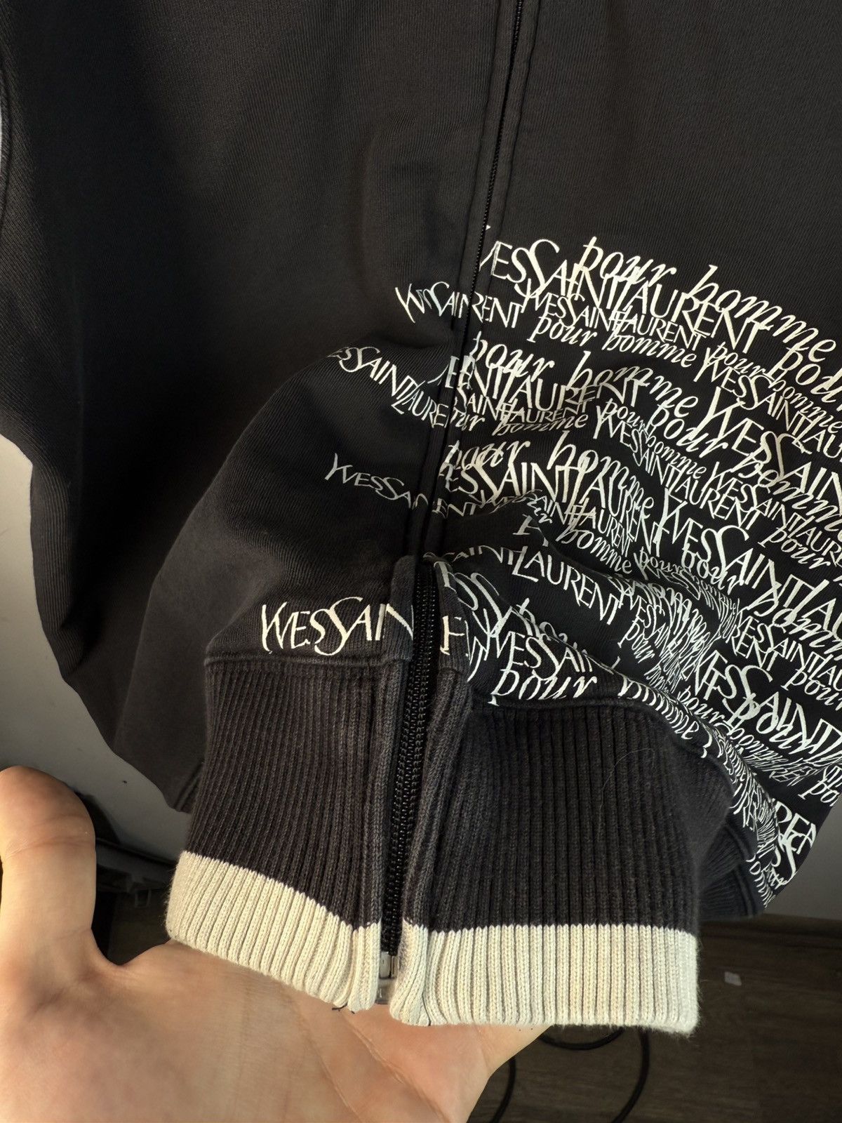 Yves Saint Laurent Black YSL Sweatshirt Zip Multilogo YSL Sweater YSL Jacket Size US XL / EU 56 / 4 - 17 Thumbnail