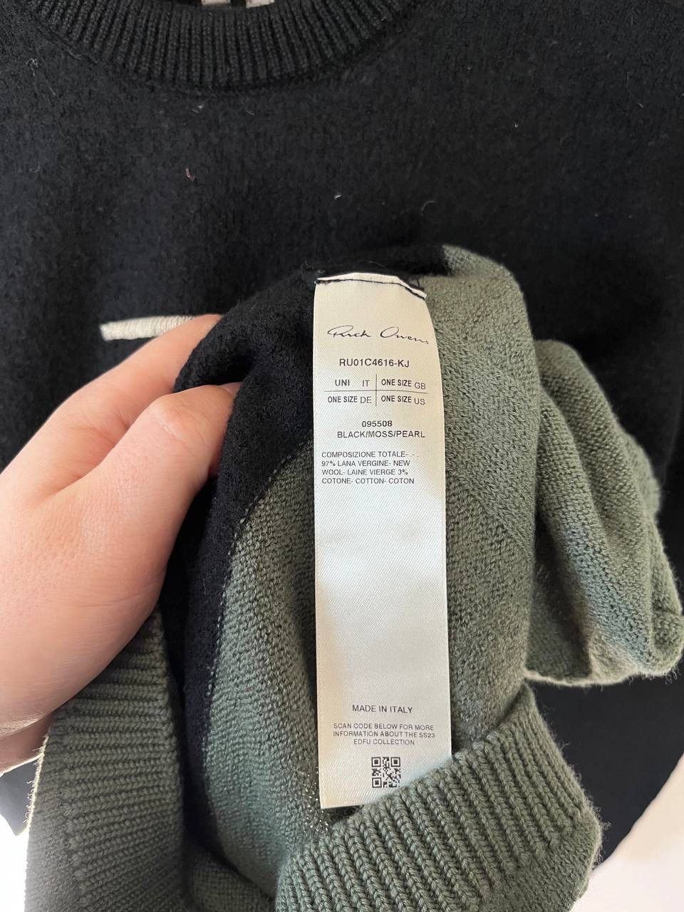 Rick Owens Rick Owens Wool Colorblock Striped Sweater Black Moss Pearl Size US S / EU 44-46 / 1 - 11 Thumbnail
