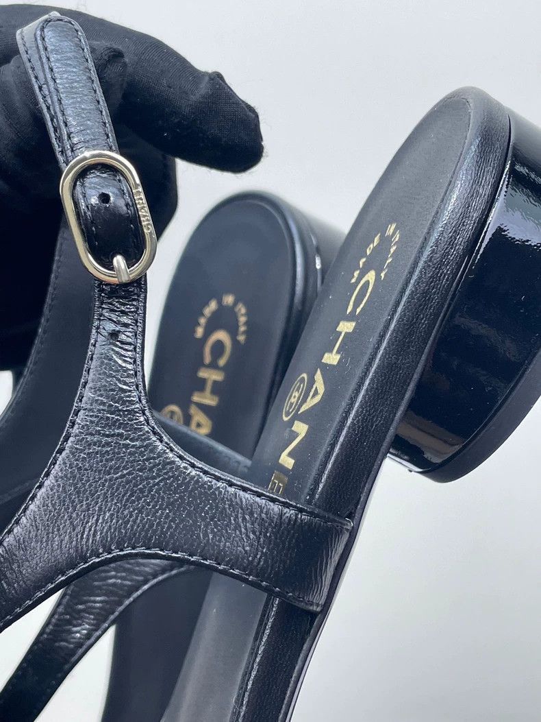 Chanel Chanel Black Bow Sandals Size 38.5 Size US 8 / IT 38 - 3 Thumbnail