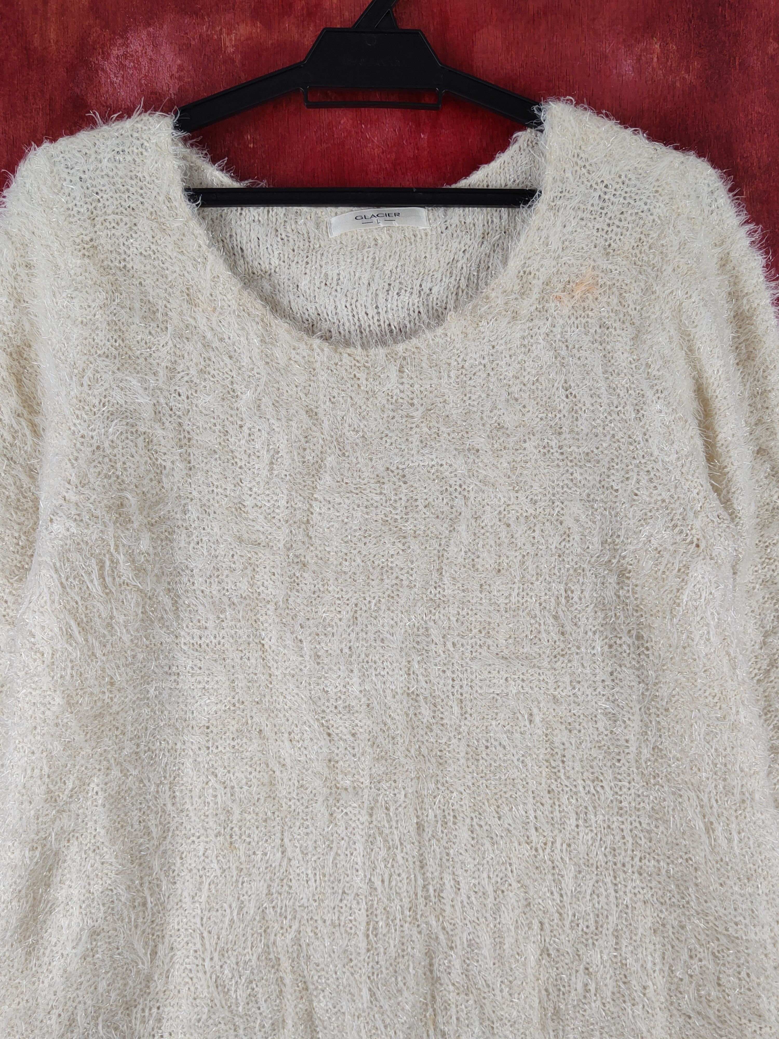 Japanese Brand Glacier Cream Shag Shaggy Fur Mohair Knitwear #S1930 Size M / US 6-8 / IT 42-44 - 2 Thumbnail