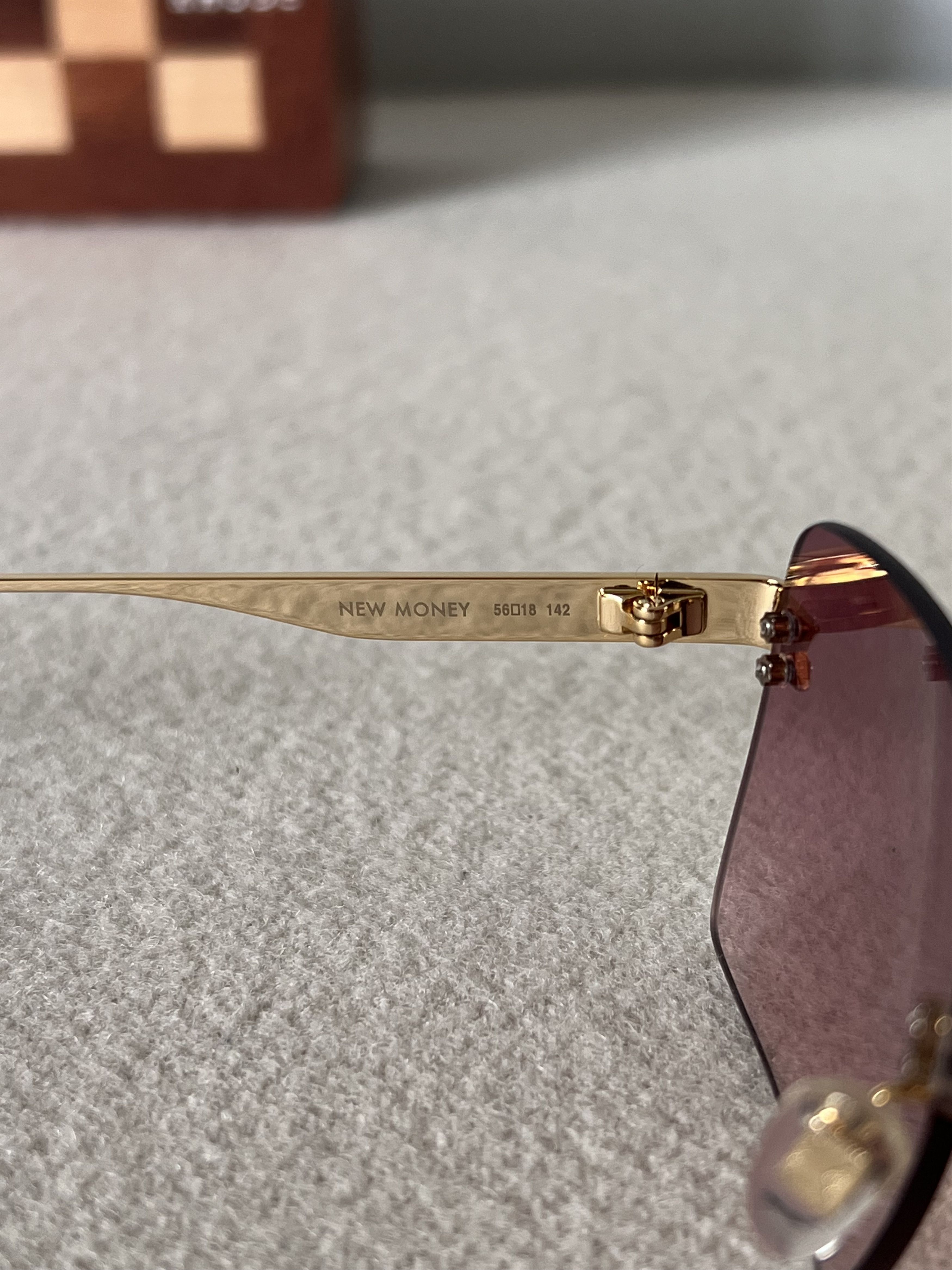 Rhude Rhude New Money Sunglasses in Gold with Rose Lens Size ONE SIZE - 6 Thumbnail