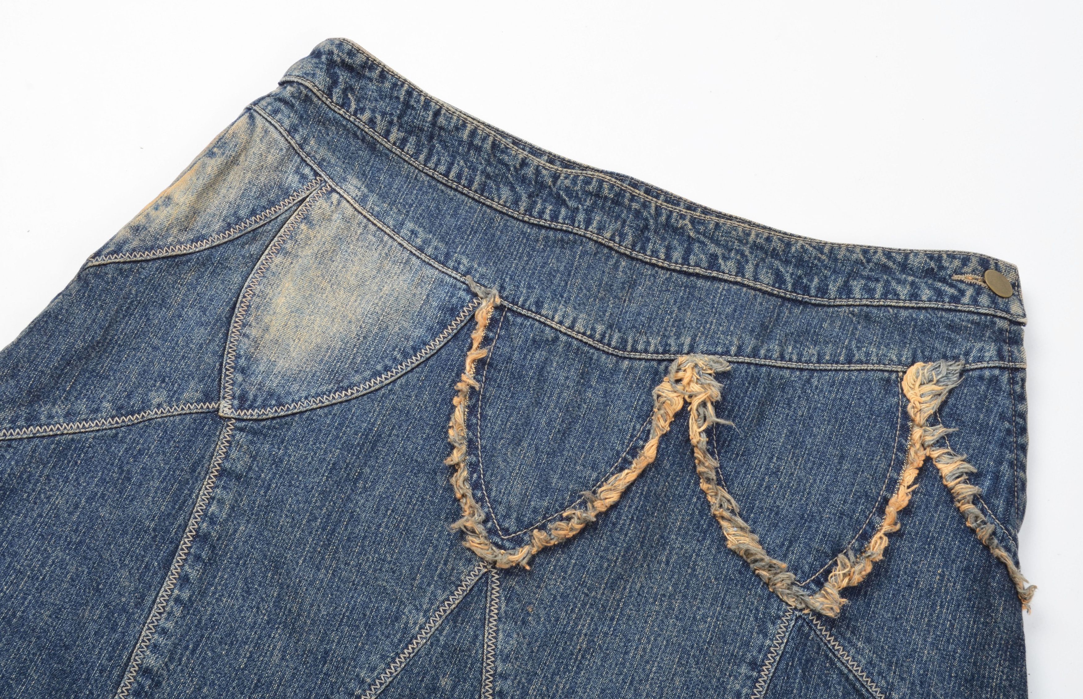 Vintage Vintage Per Una Y2K Grunge Denim Mini Skirt Size 28" / US 6 / IT 42 - 3 Thumbnail