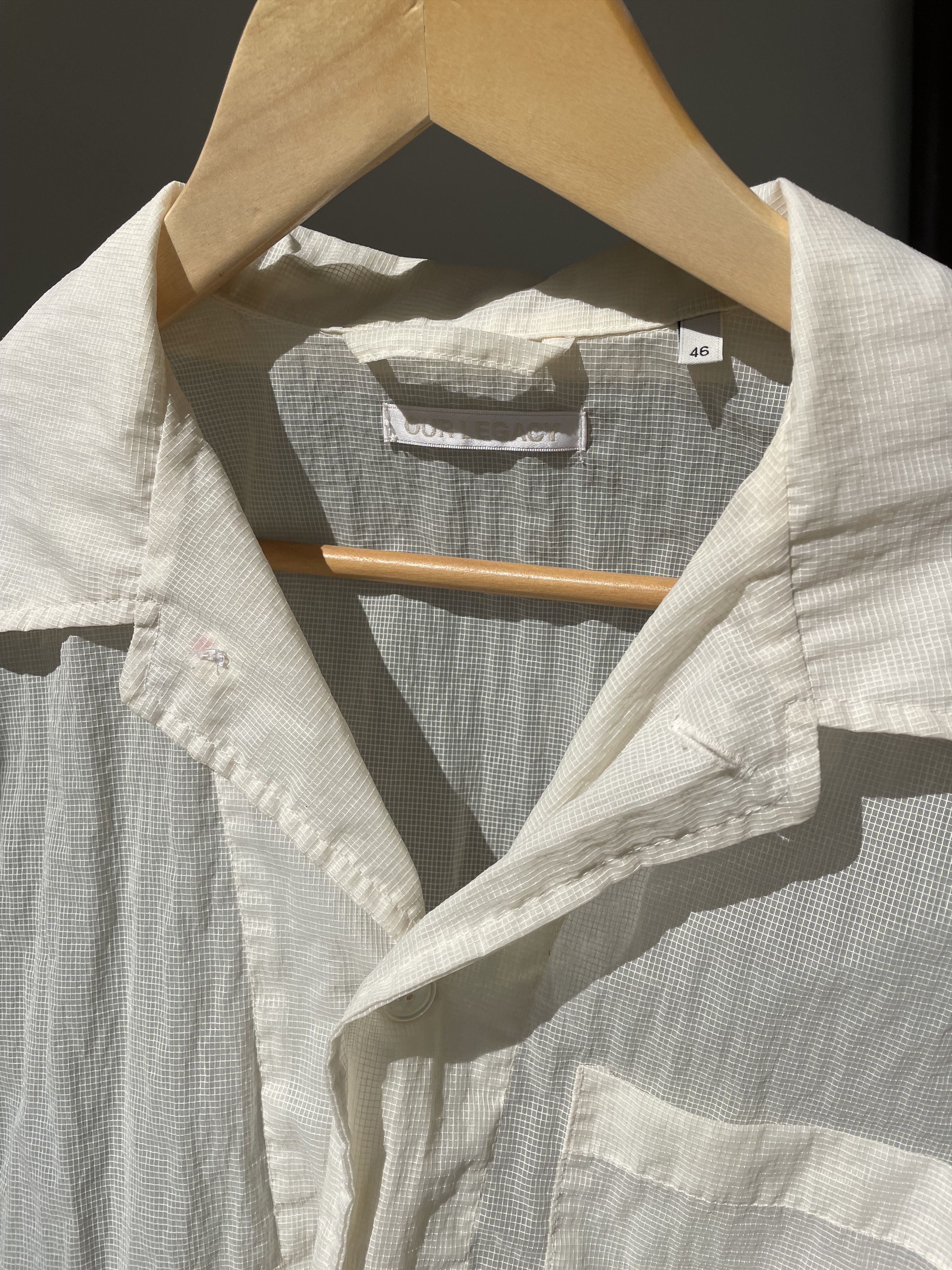 Our Legacy Our Legacy Box Shirt White Net Nylon 46 Size US S / EU 44-46 / 1 - 5 Thumbnail