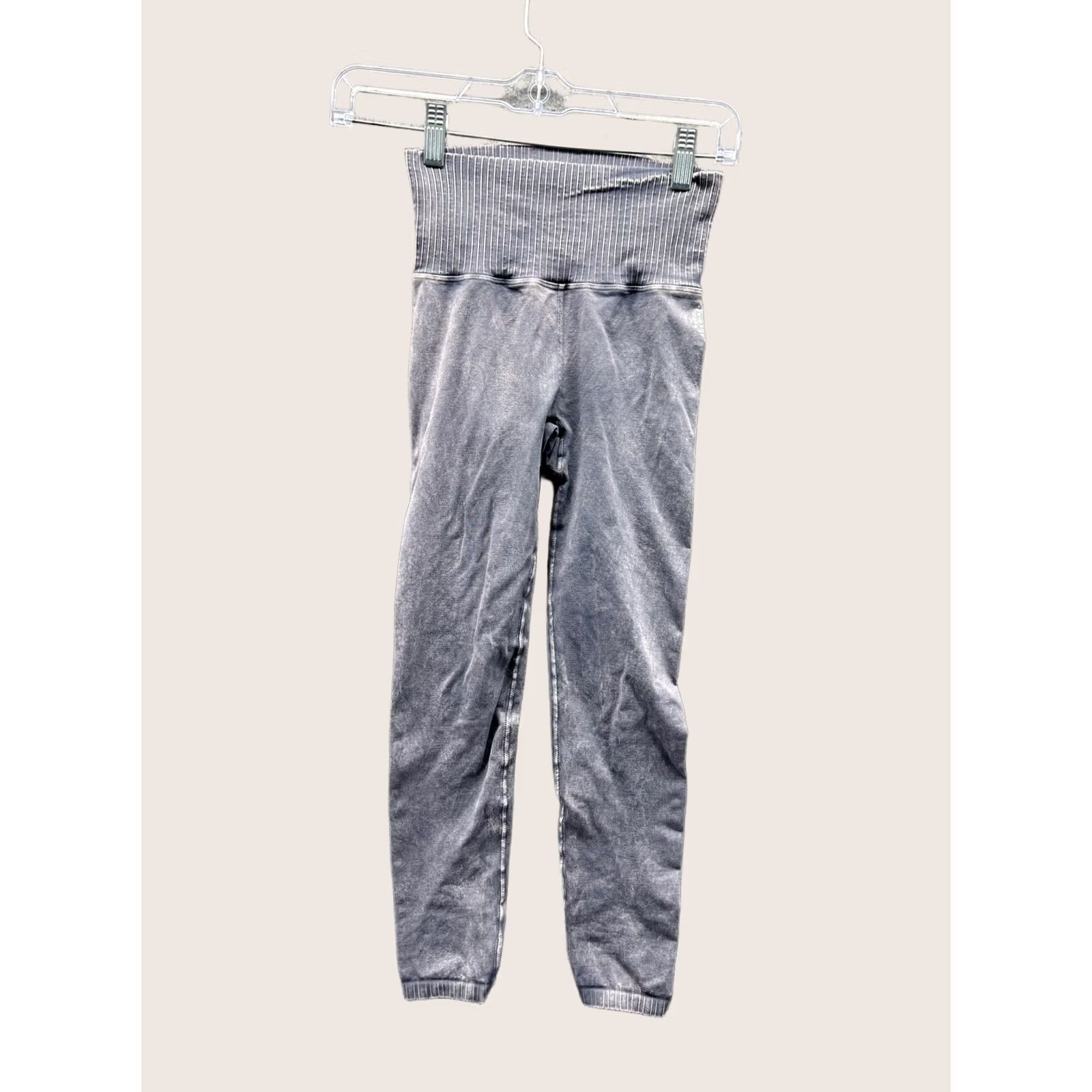 Free People Free People Leggings Womens XS Gray Striped Waist Ankle Elastic High Rise Size 26" / US 2 / IT 38 - 1 Thumbnail