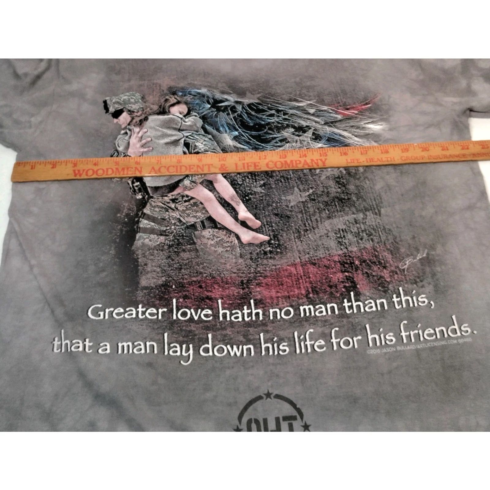 The Mountain VINTAGE The Mountain Operation Hat Trick Shirt L Gray Cotton Short Sleeve Crew Neck Military Art Jason Bullard USA Soldier 2016 Mens Size US L / EU 52-54 / 3 - 4 Thumbnail