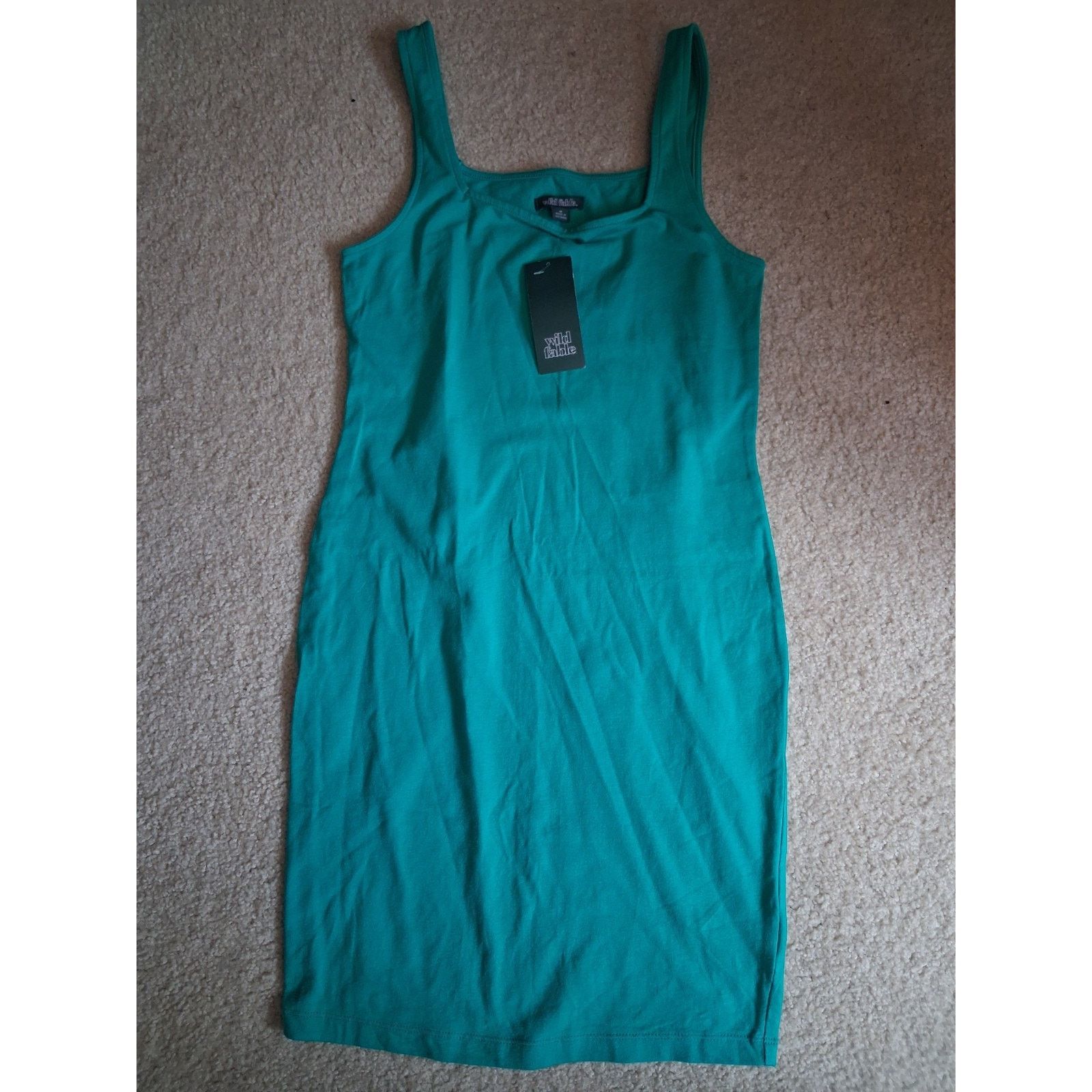 Wild Things Wild Fable Green Tank Dress Strappy Sleeveless Square Neck M Size M / US 6-8 / IT 42-44 - 1 Thumbnail