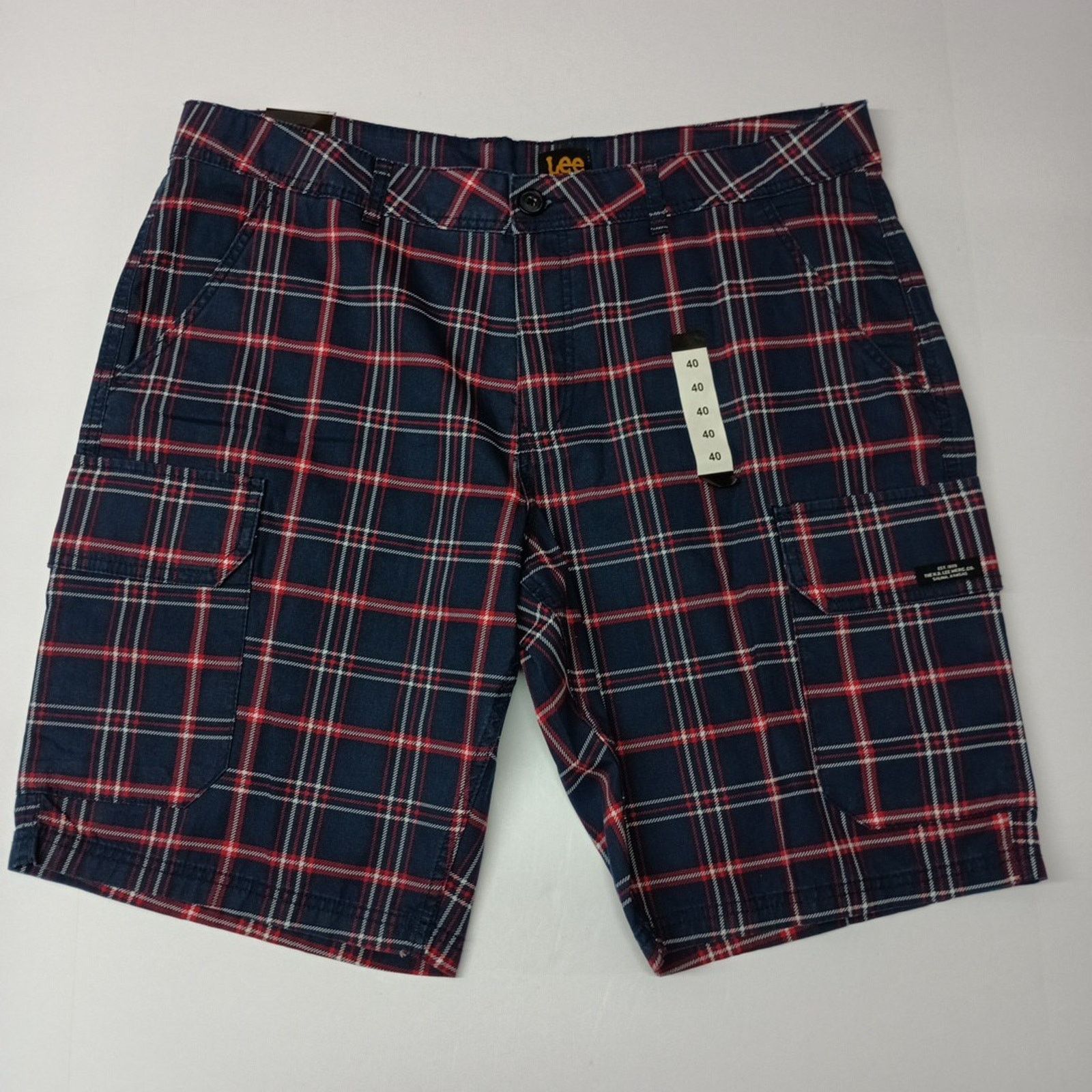 Lee Lee Cargo Shorts Men's Size 40 Blue Red Plaid Checkered Size US 40 / EU 56 - 1 Thumbnail