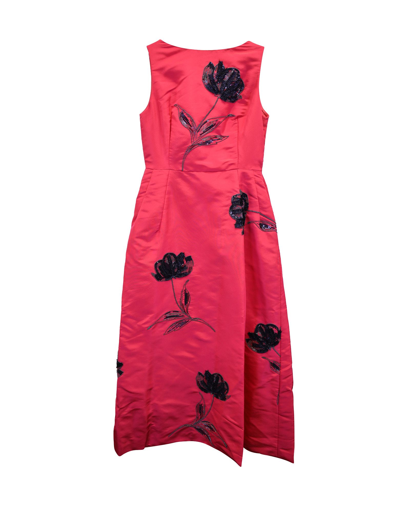 Oscar De La Renta Oscar de la Renta Floral Embellished Sleeveless Dress in Red Size XS / US 0-2 / IT 36-38 - 1 Thumbnail