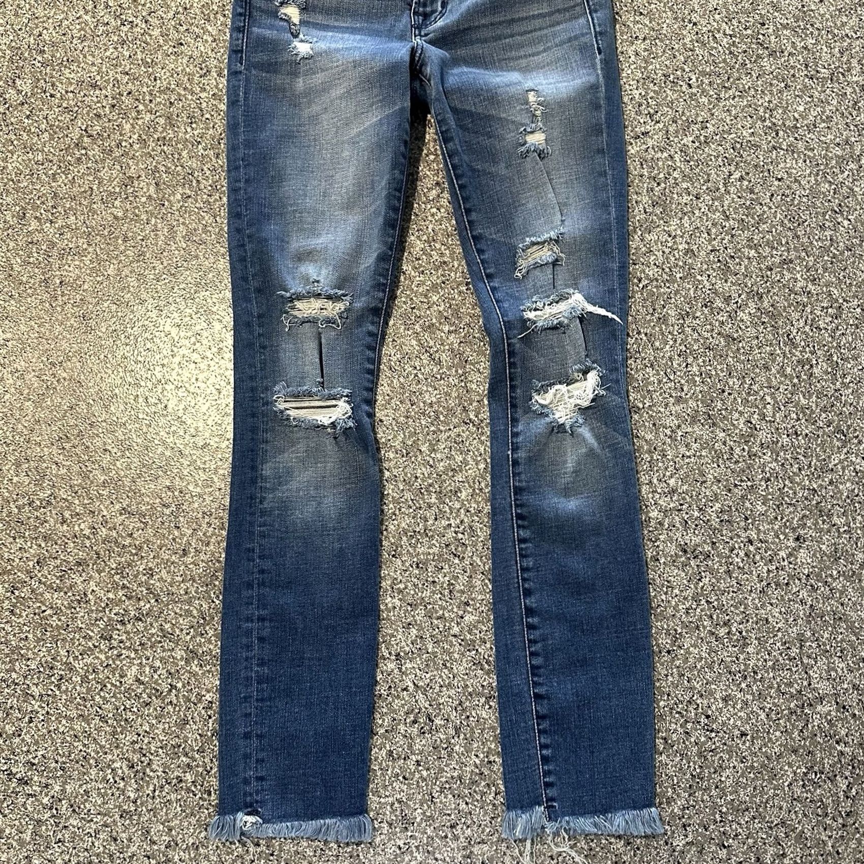 Abercrombie & Fitch Abercrombie & Fitch Jeans Womens 24 Skinny Mid Rise Distressed Blue Den im Size 28" / US 6 / IT 42 - 3 Thumbnail