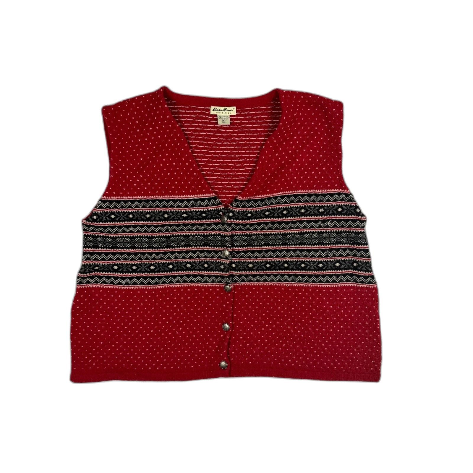 Eddie Bauer Vintage Eddie Bauer Sweater Vest Women 2XL Red Wool Fair Isl Size US XXL / EU 58 / 5 - 1 Thumbnail