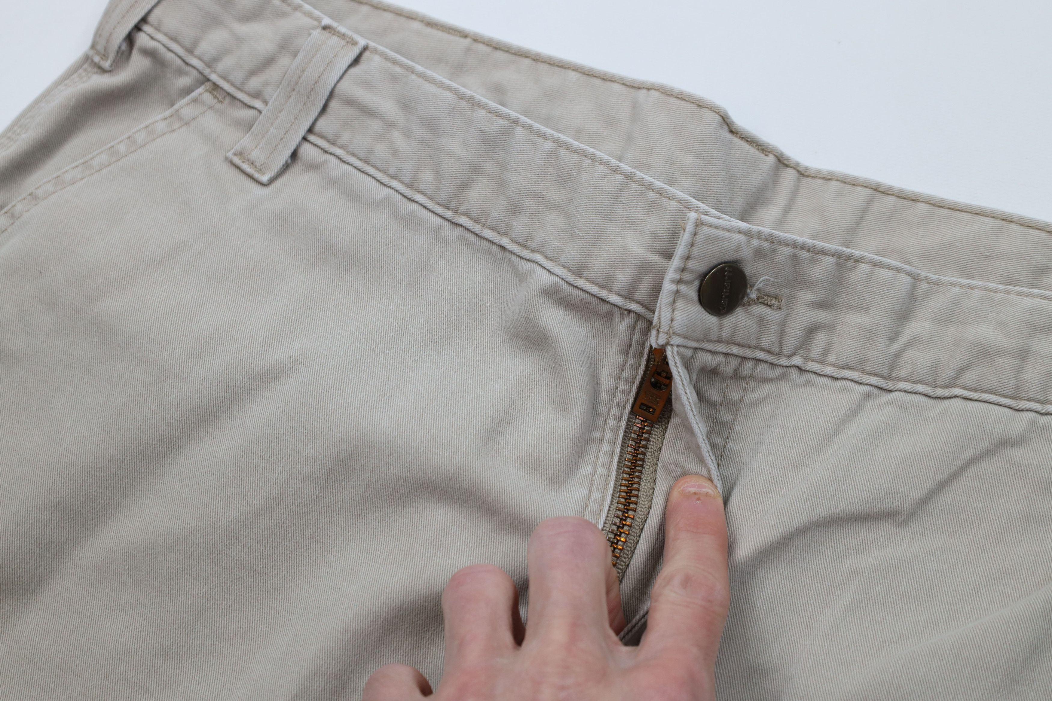 Carhartt Vintage Y2K Carhartt Wide Leg Dungaree Pants Beige Cotton Size US 38 / EU 54 - 8 Thumbnail