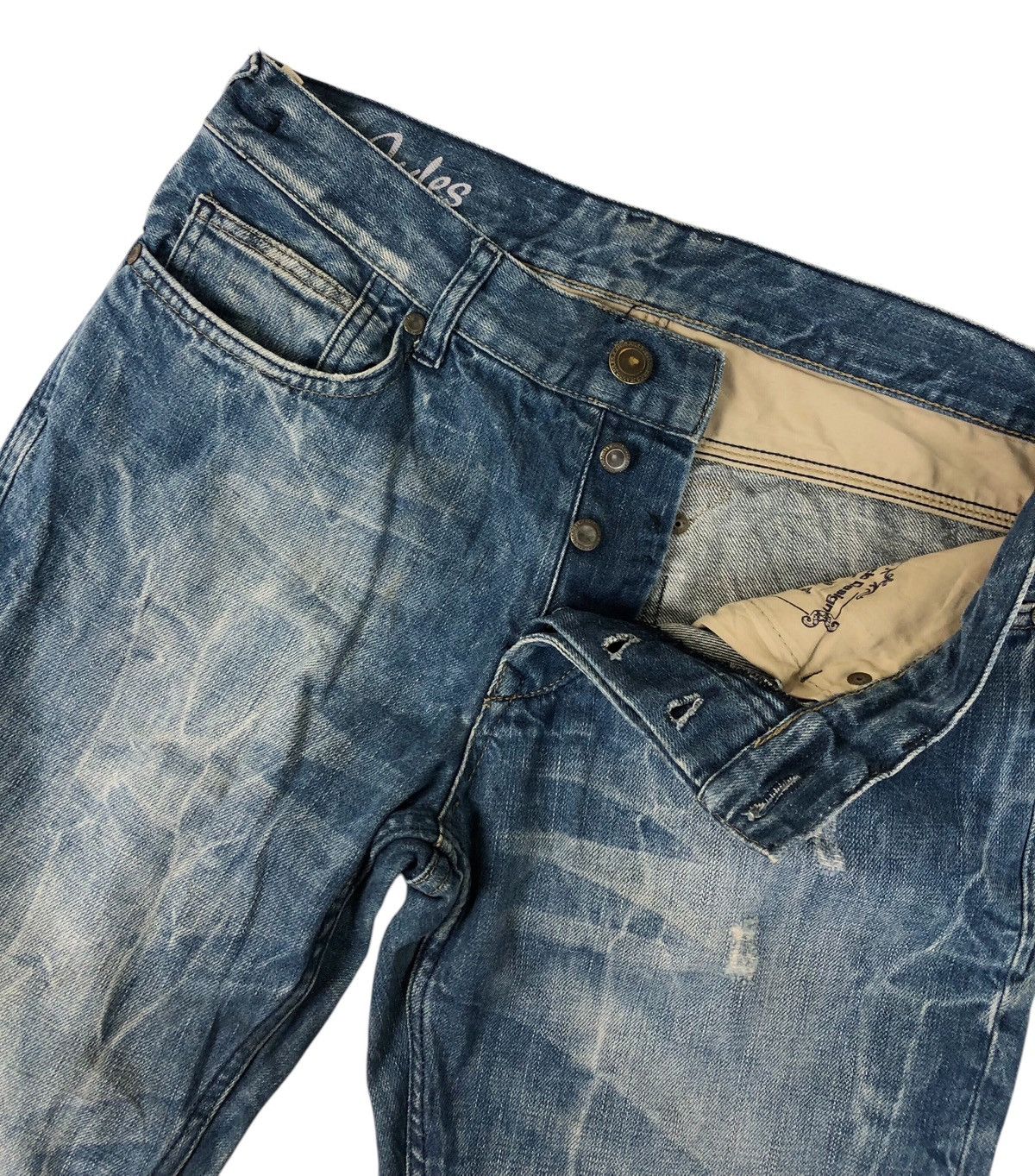 Japanese Brand Jules Stone Washed Denim Jeans Size US 32 / EU 48 - 8 Thumbnail