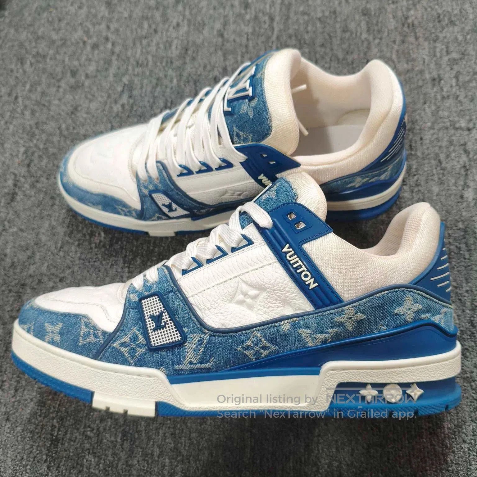 Louis Vuitton LV Trainer Blue White Denim Size 42. Size US 9 / EU 42 - 3 Thumbnail