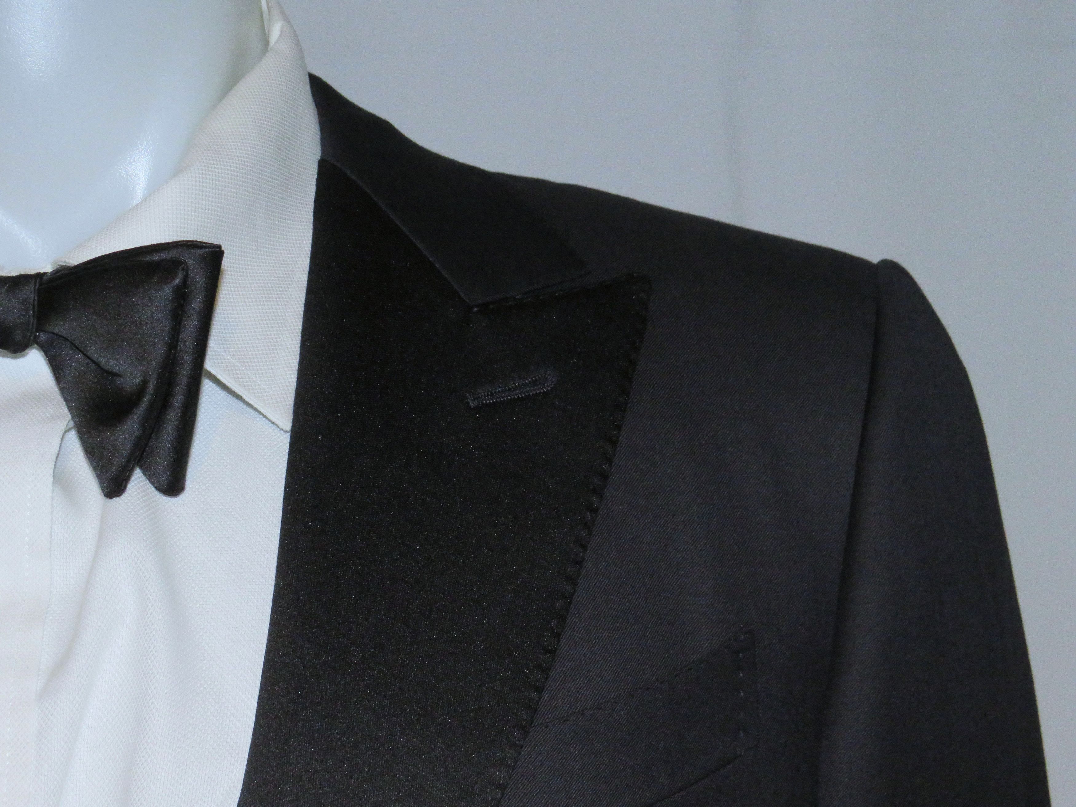 Ermenegildo Zegna Micronsphere Current Solid Black One Button Tuxedo 42S Size 42S - 7 Thumbnail