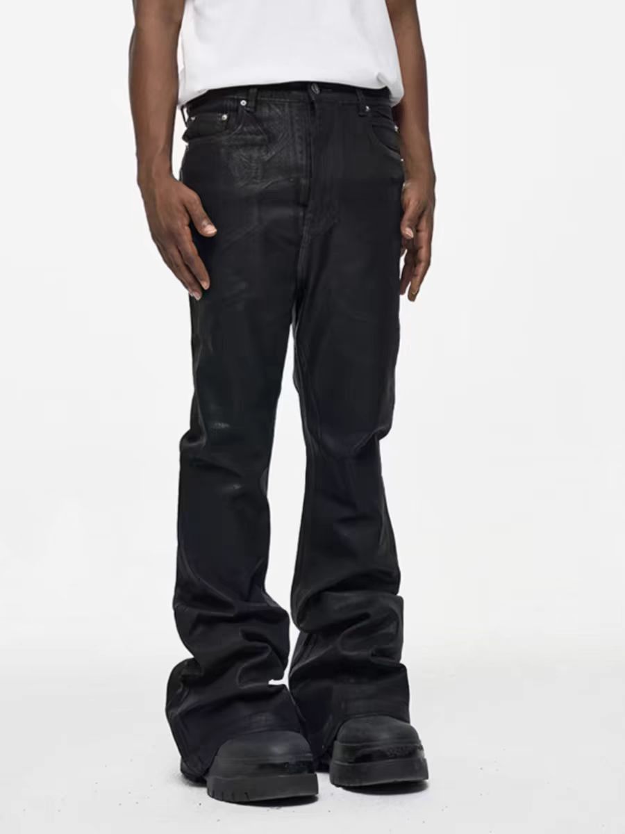 Japanese Brand × Jean High Street Coated Micro Flare Loose Jeans Size US 30 / EU 46 - 1 Thumbnail