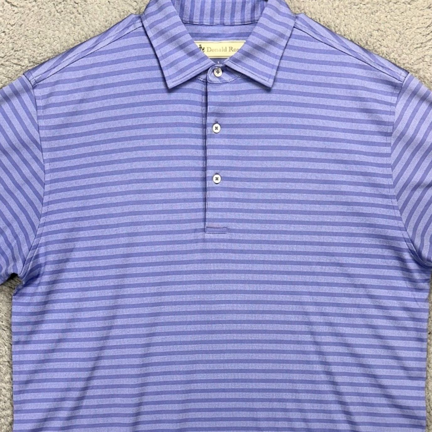 Vintage VINTAGE Donald Ross Mens Golf Polo Shirt Large Purple Stripe Short Sleeve Rugby Logo Size US L / EU 52-54 / 3 - 2 Thumbnail