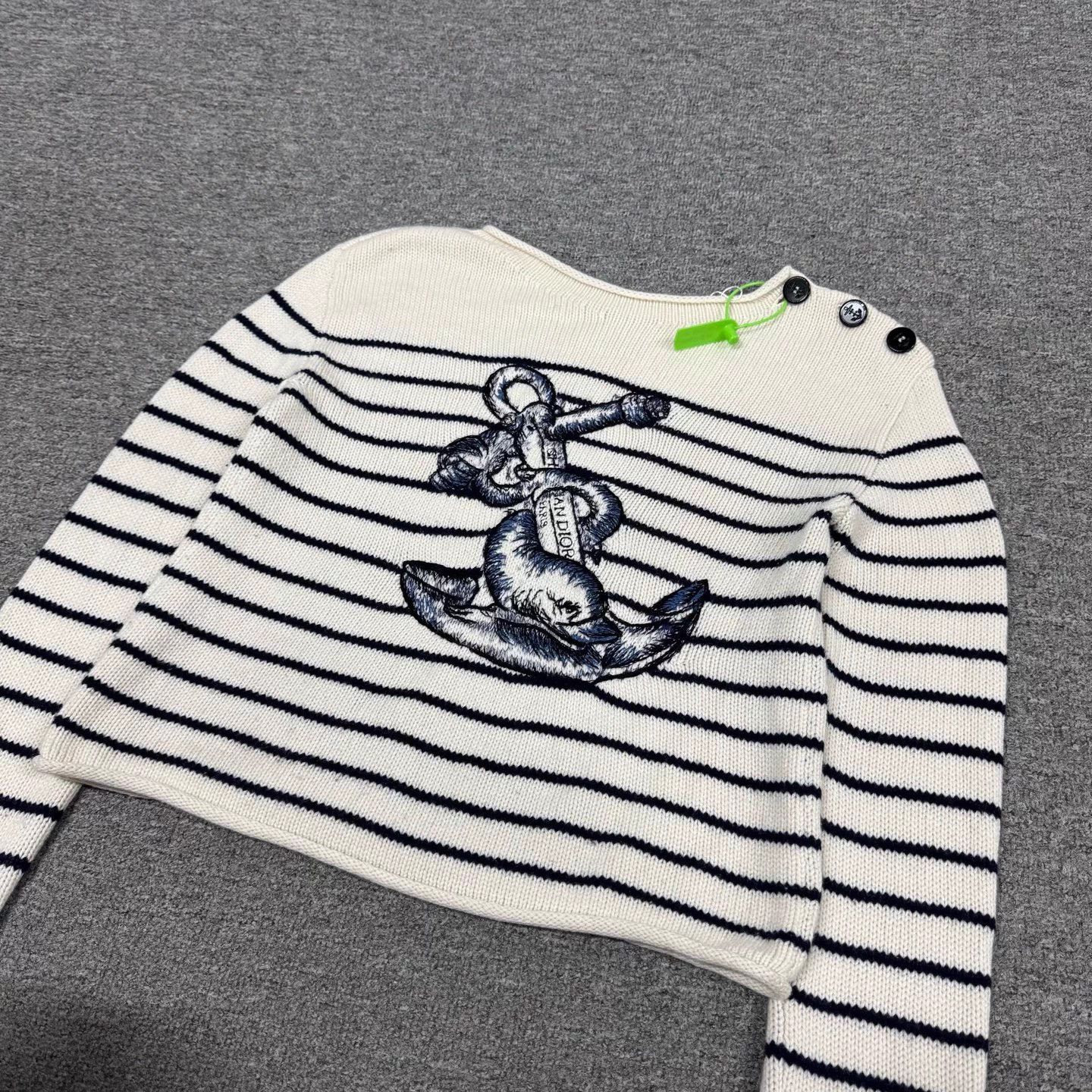 Dior Dior Anchor Embroidery Striped Cashmere 36 99New Size XS / US 0-2 / IT 36-38 - 4 Thumbnail