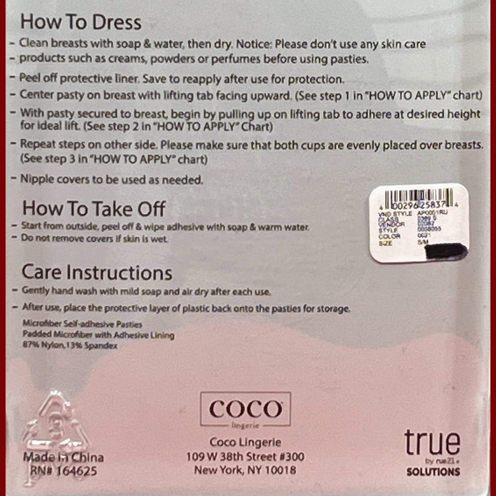 Other True By Rue 21 - Microfiber Adhesive Lifting Pasties - Fair Size ONE SIZE - 8 Thumbnail