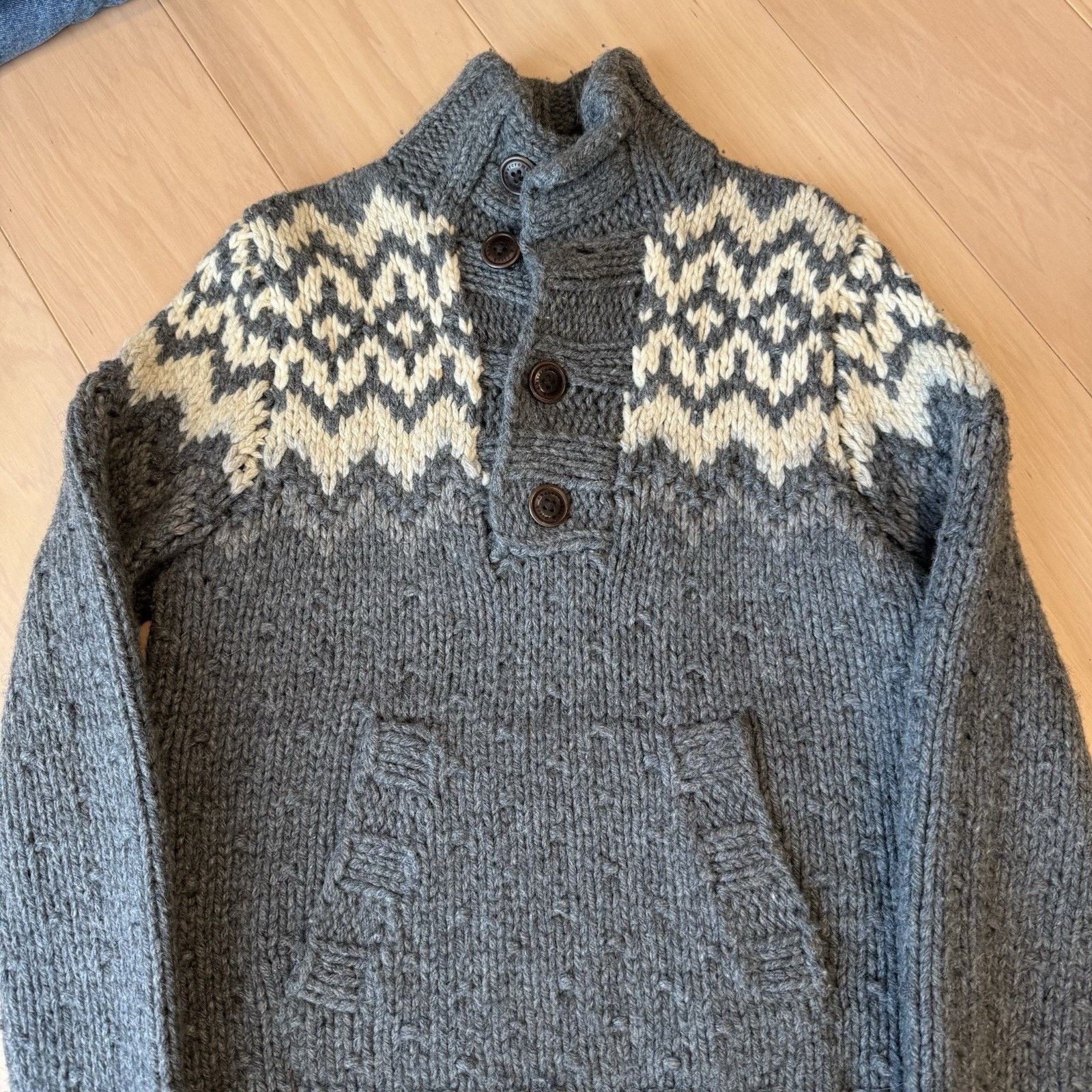Abercrombie & Fitch Vintage Abercrombie & Fitch Sweater Medium Gray Fair Isle Size US M / EU 48-50 / 2 - 4 Thumbnail