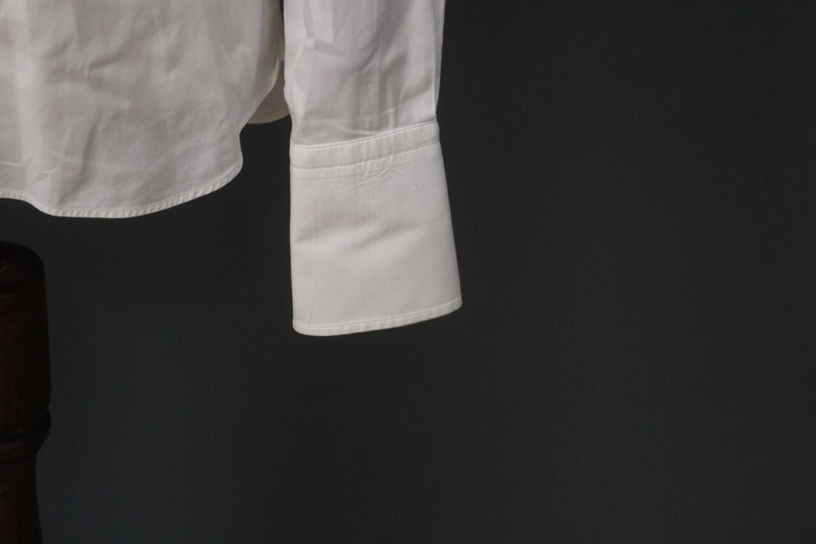 Designer Boggi White Cotton Collared Button Front Dress Shirt Size 40 Size 38R - 4 Thumbnail